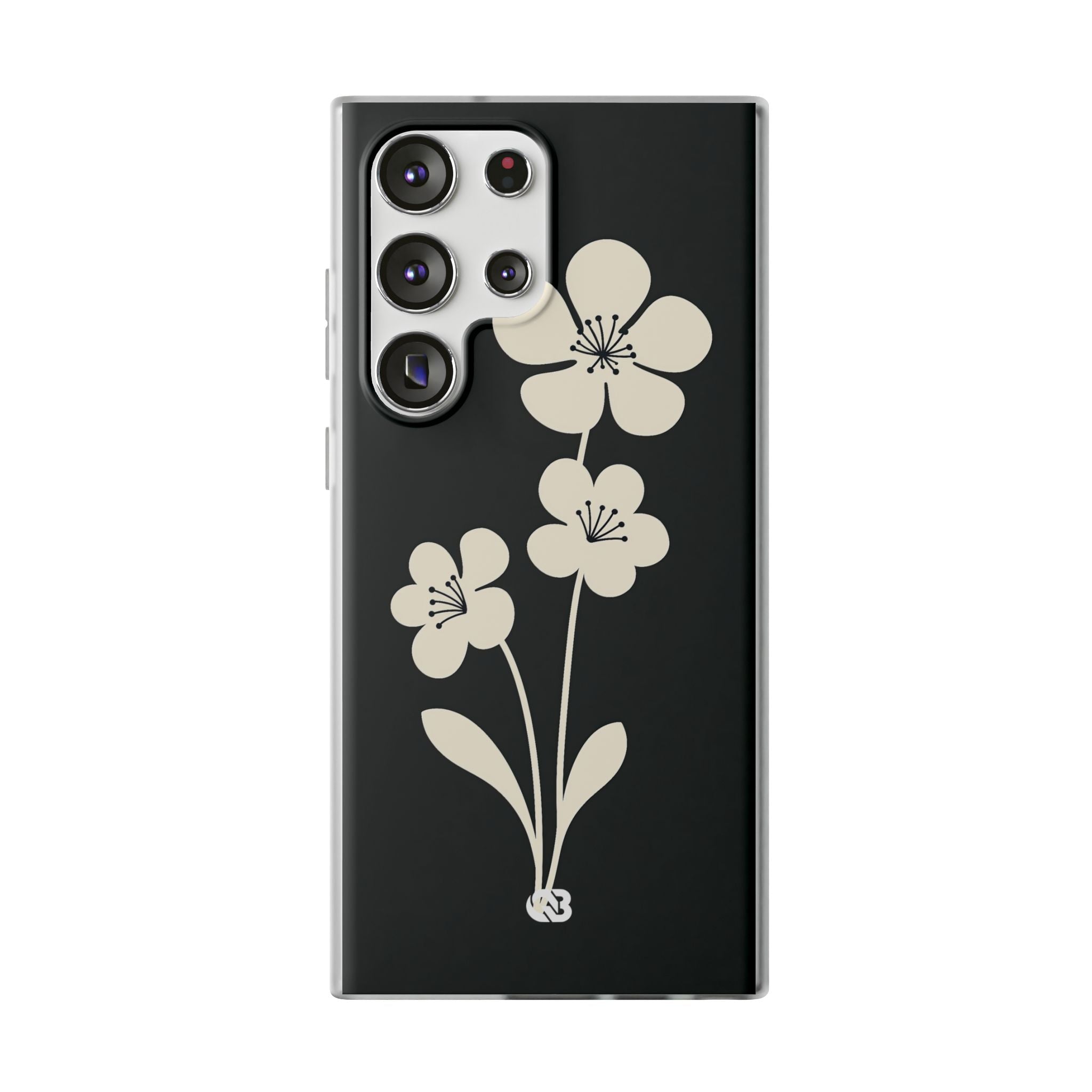 Black Lite Phone Case for Samsung - Obsidian Cream Bloom