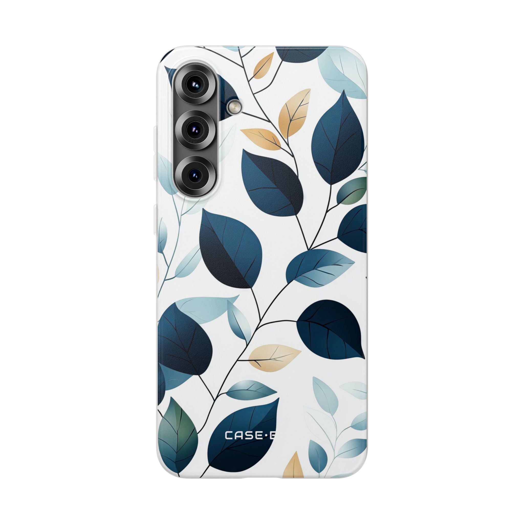 Navy Veined Leaves Samsung S25 Plus Case - Soft