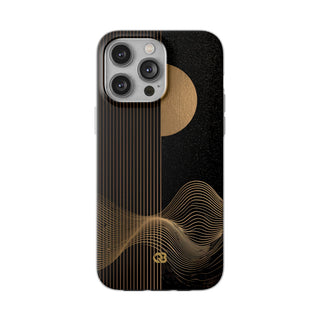 Gold Lite Phone Case for iPhone - Gilded Obsidian Dunes