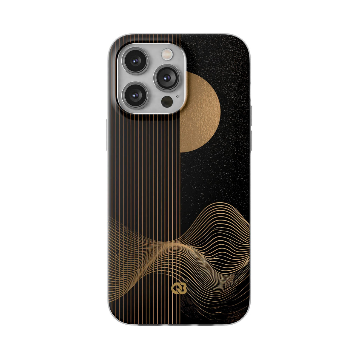 Gold Lite Phone Case for iPhone - Gilded Obsidian Dunes