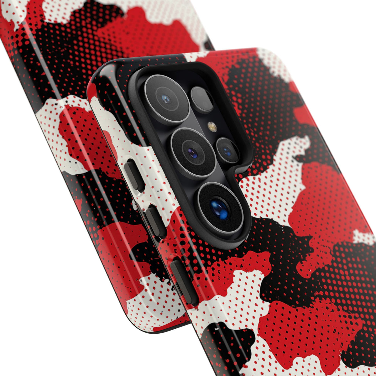 Crimson Halftone Camo · Tough Phone Case for Samsung · Red