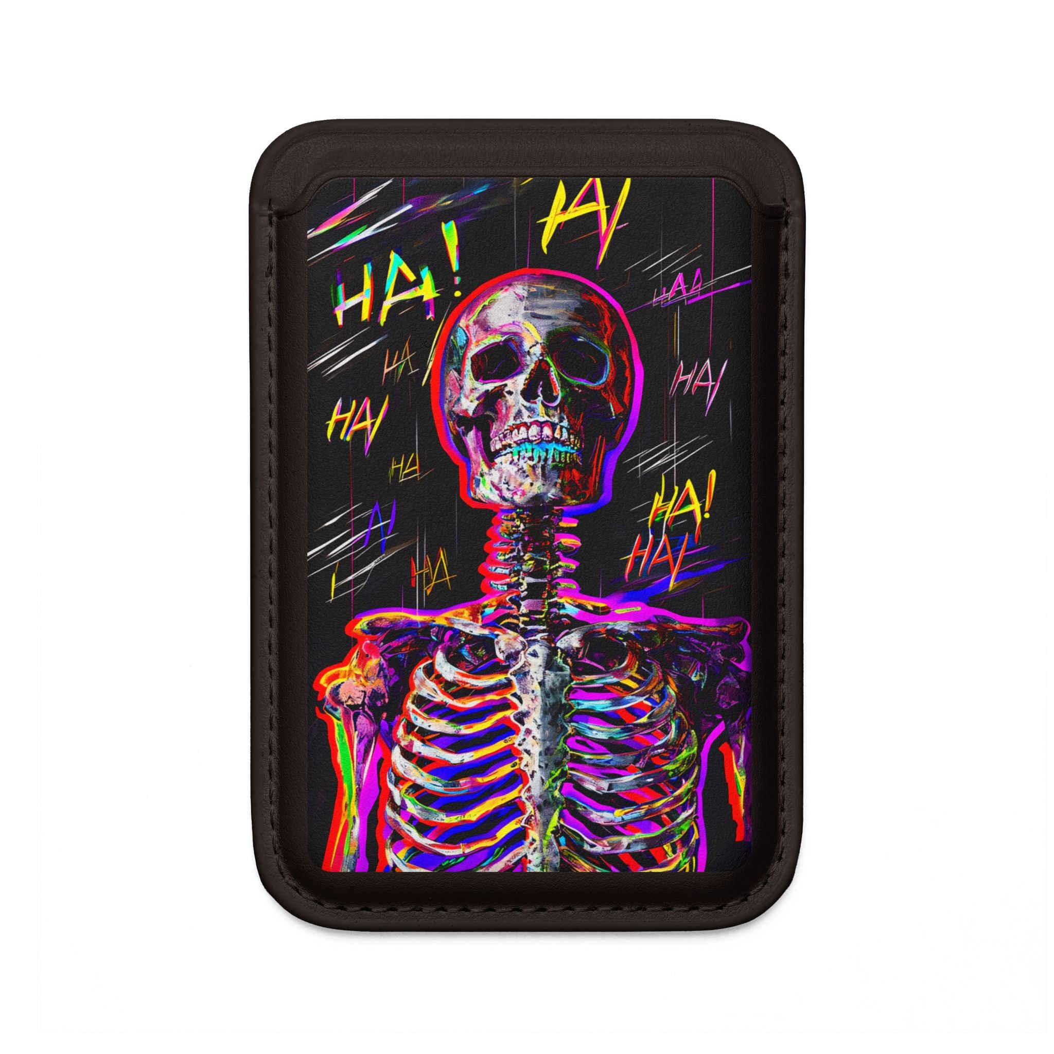 Neon Skeleton Laughter Wallet – MagSafe Ready