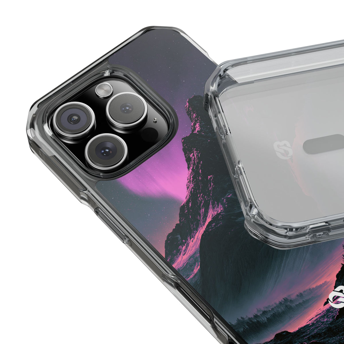 Arctic Aurora Summit · Clear Impact Magnetic Phone Case for iPhone · Black