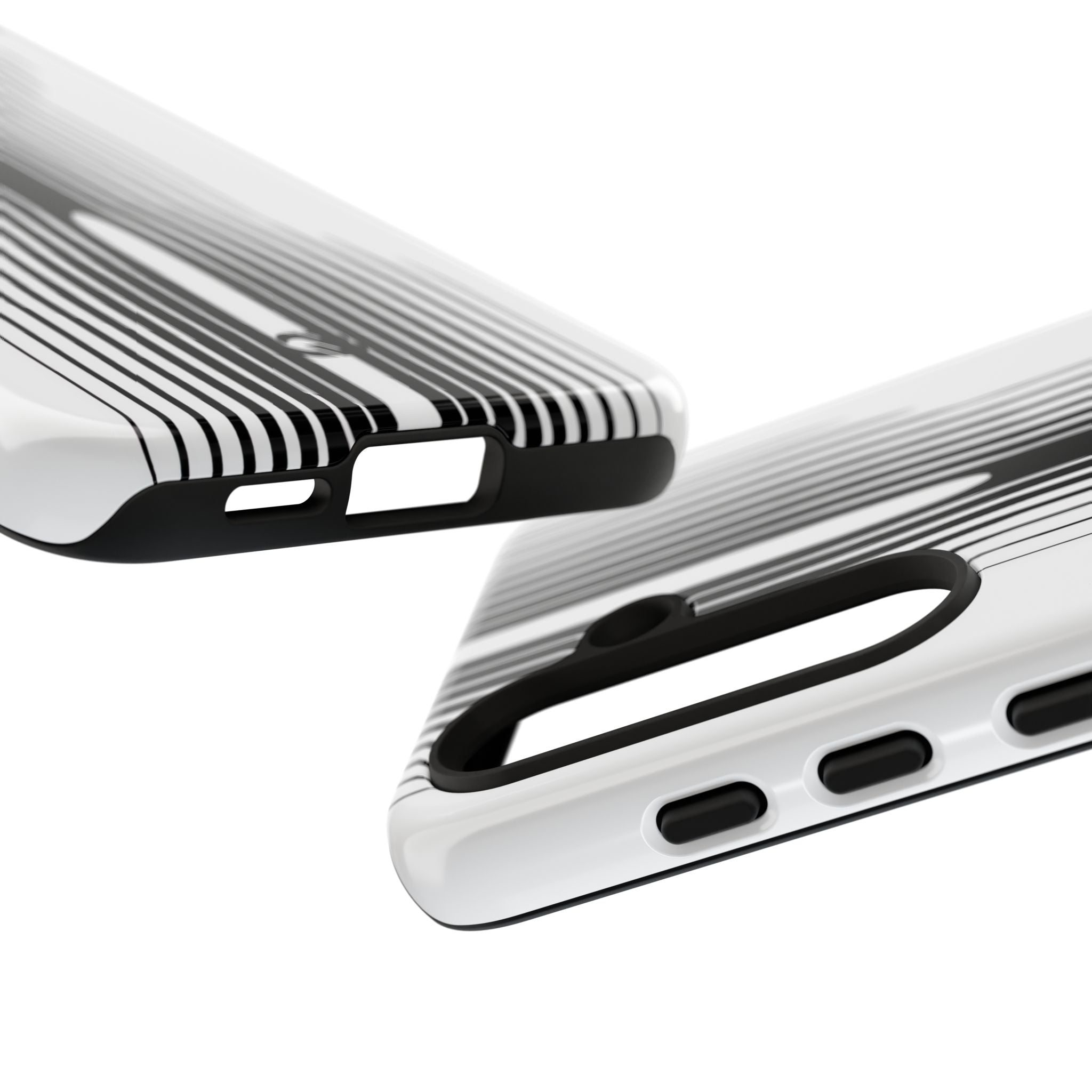 White Tough Phone Case for Samsung - Kinetic Mono Distortion
