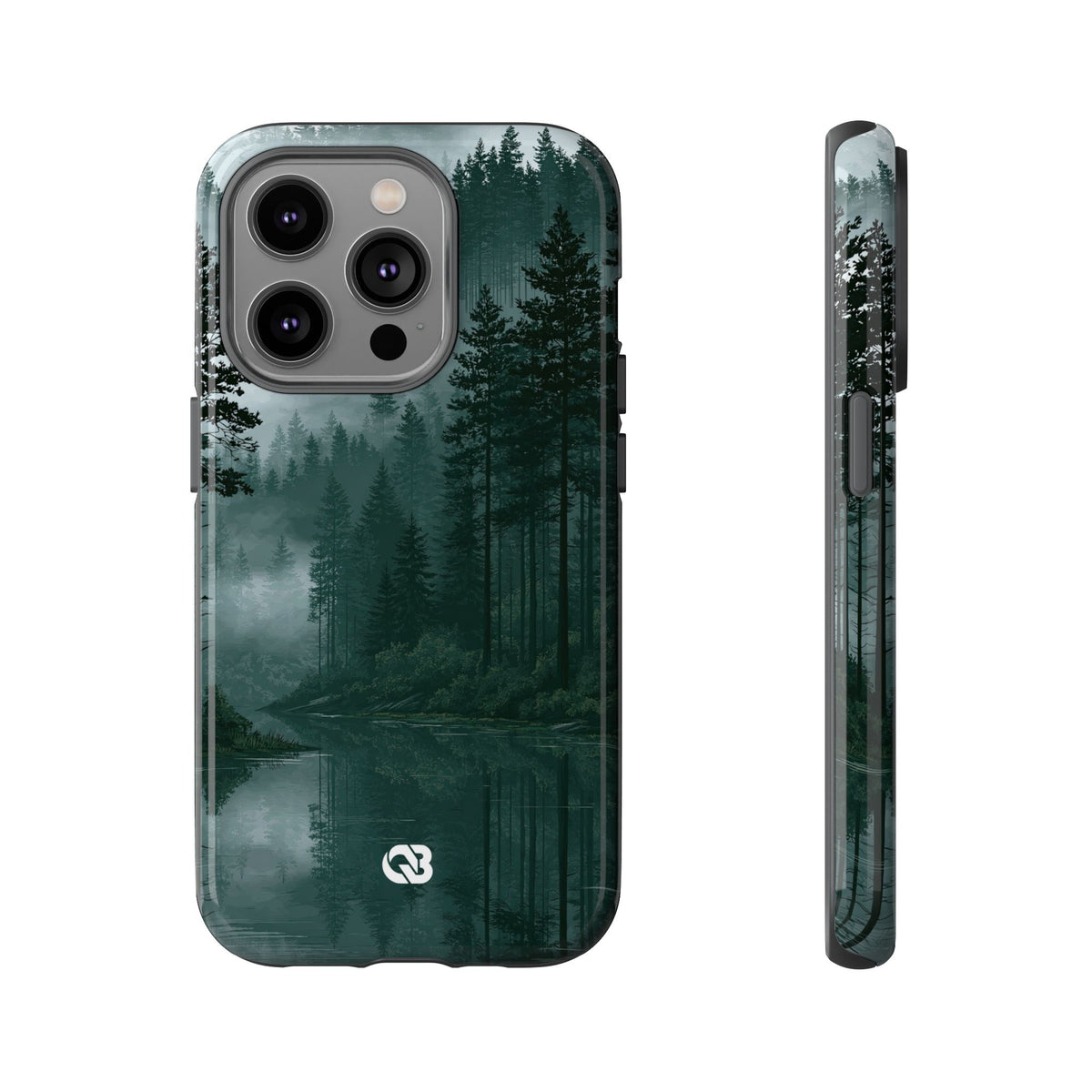 Misty Pine Reflections · Tough Phone Case for iPhone · Green