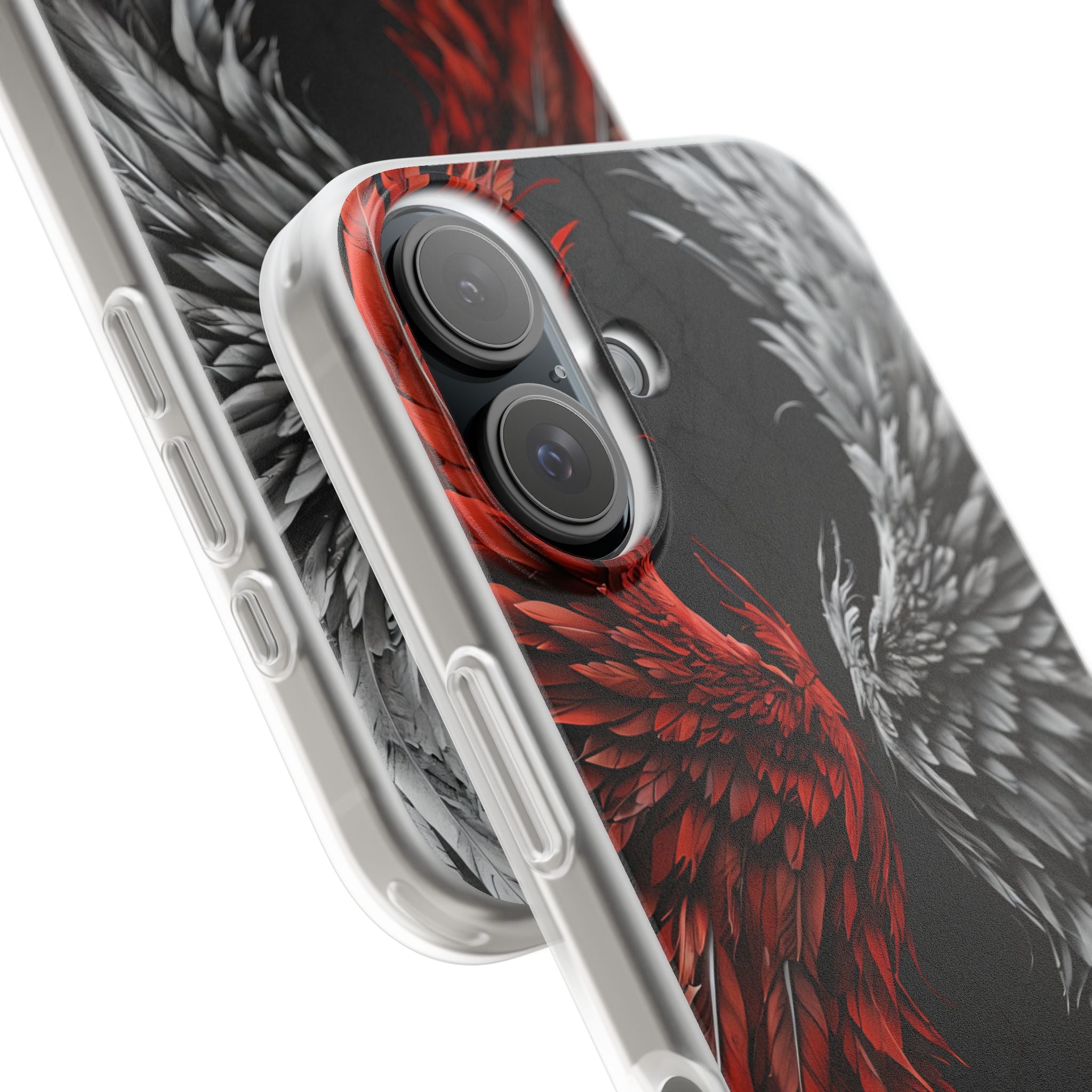 Split Crimson Wing · Soft Phone Case for iPhone