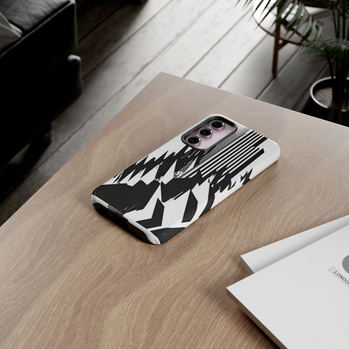 White Tough Phone Case for Samsung - Shattered Vector Spire