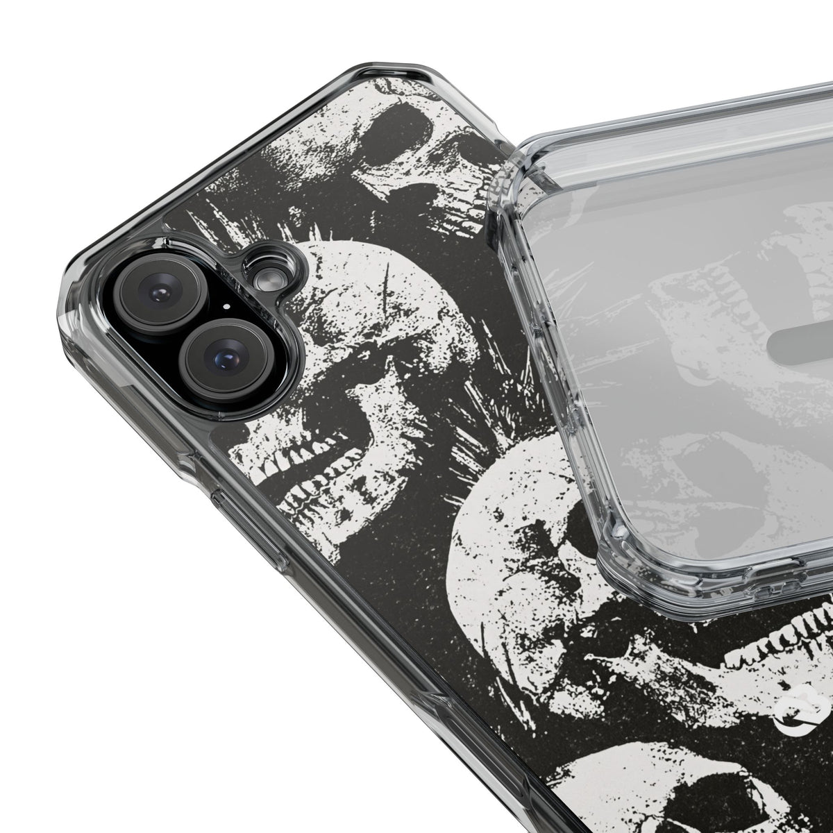 Punk Skull Riot · Clear Impact Magnetic Phone Case for iPhone · Black