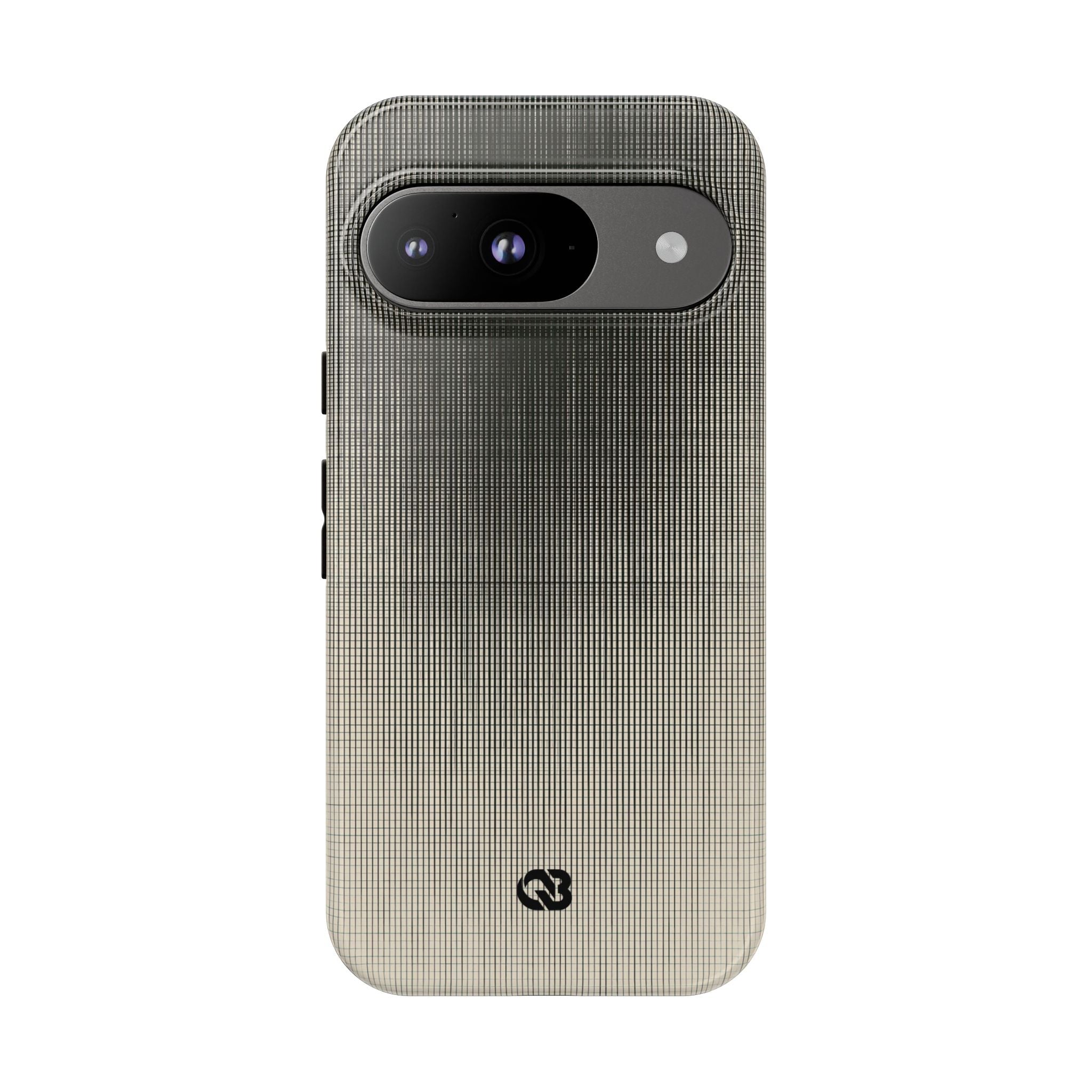 Beige Tough Phone Case for Google Pixel - Carbon Screen Grid