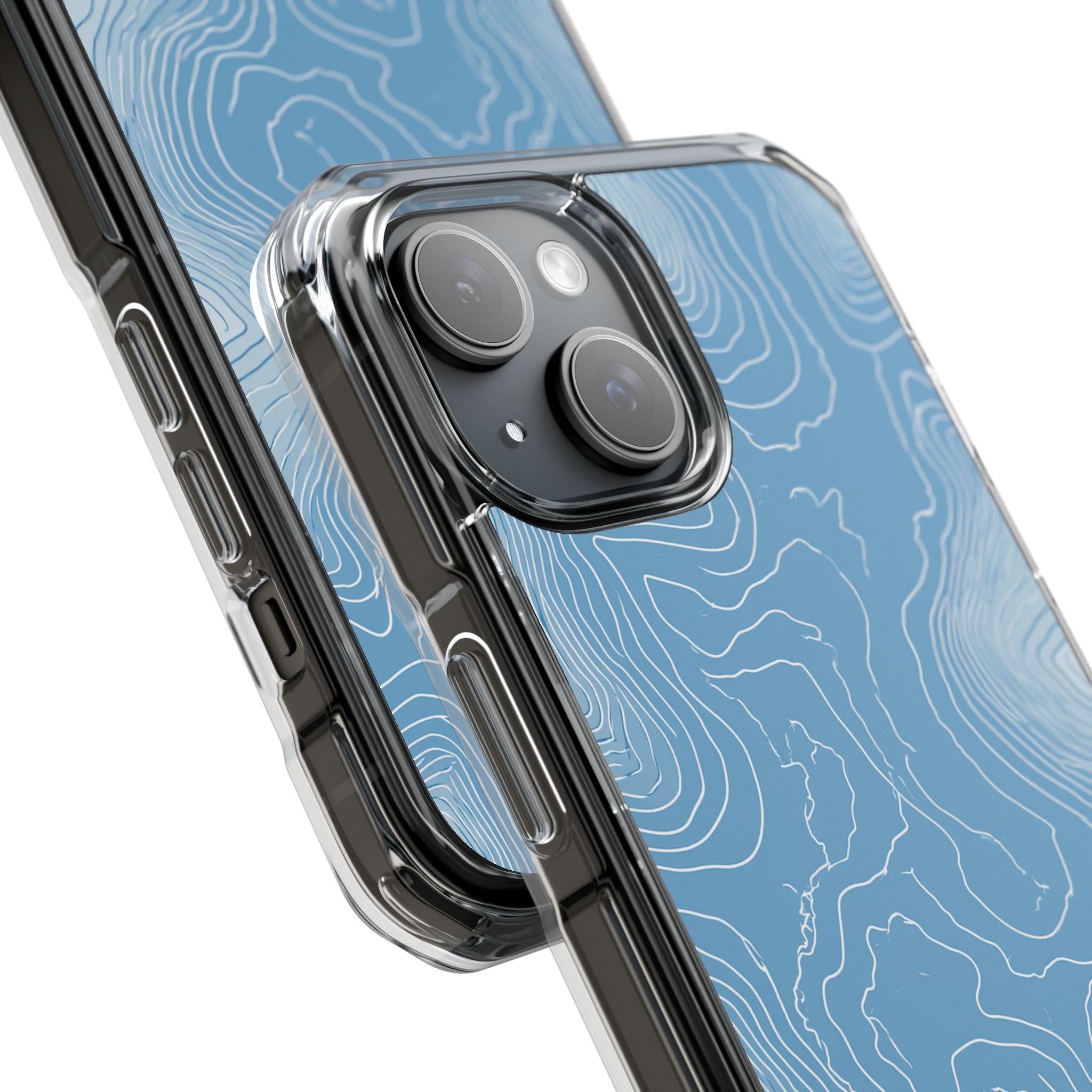 Blue Impact MagSafe Phone Case for iPhone - Glacial Ridge Topo