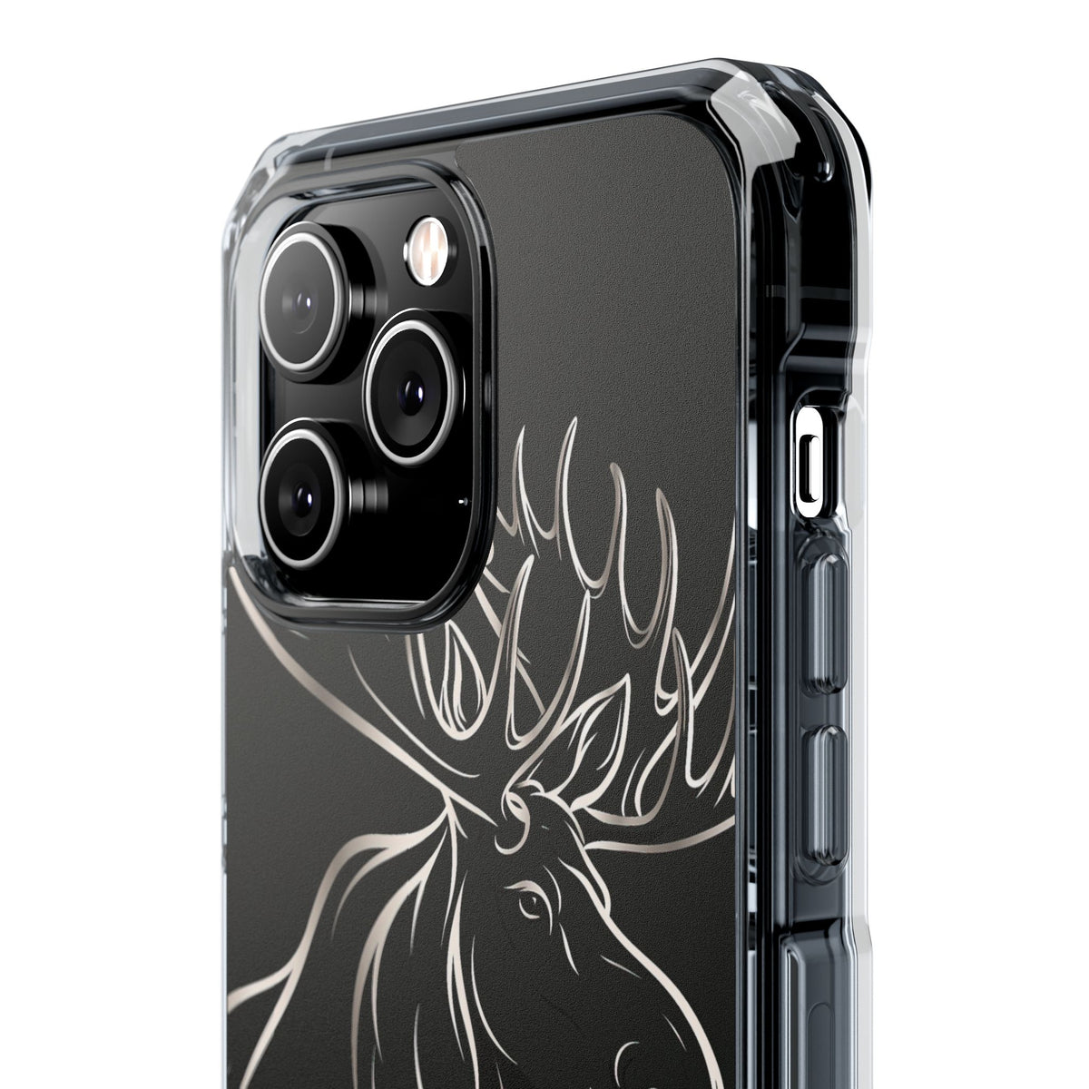 Nordic Moose Contour · Clear Impact Magnetic Phone Case for iPhone · Black