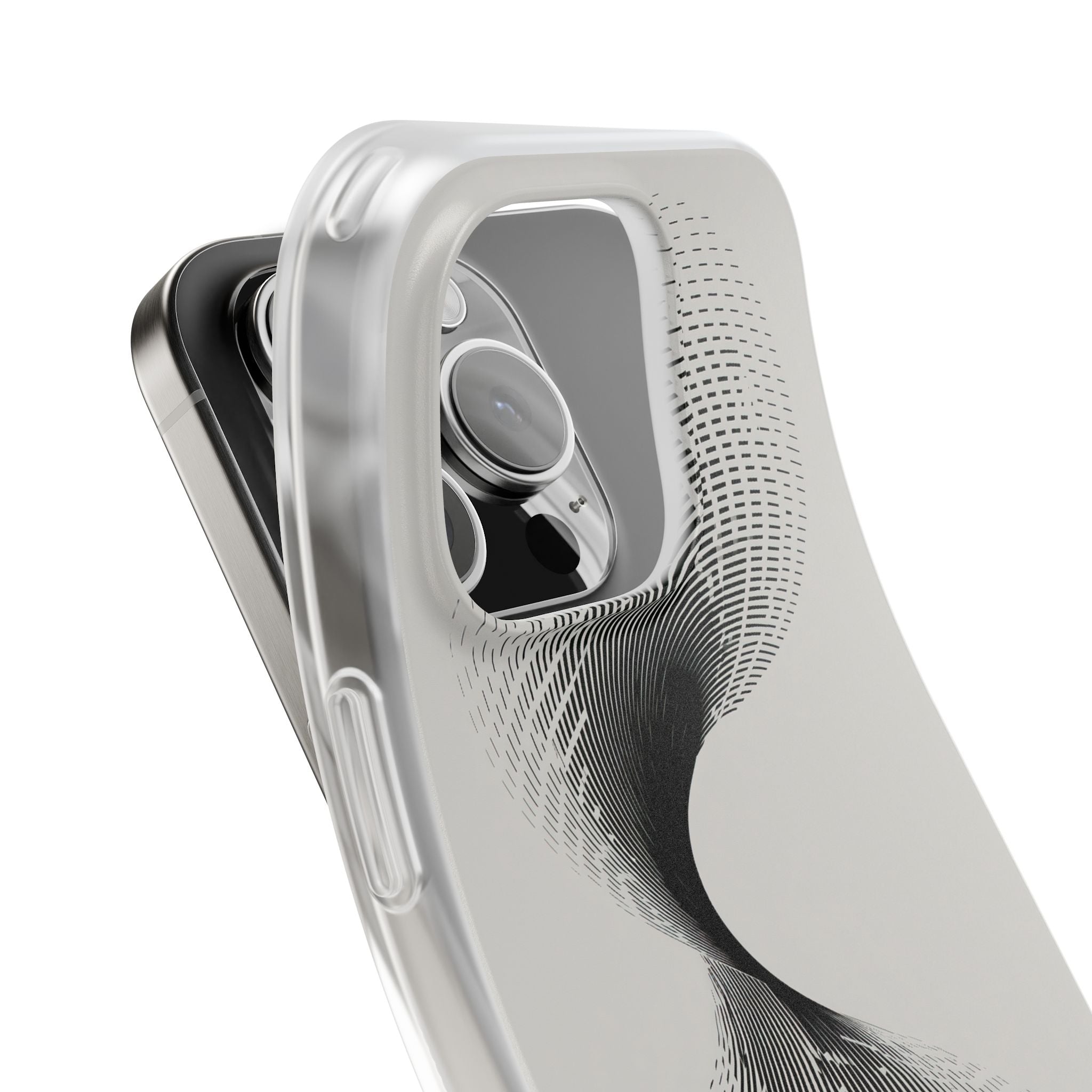 White Lite Phone Case for iPhone - Linear Torsion Grid