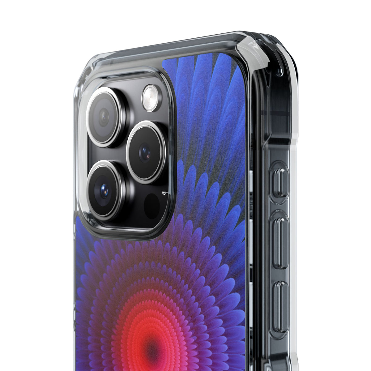 Radial Spectrum Bloom · Clear Impact Magnetic Phone Case for iPhone · Blue
