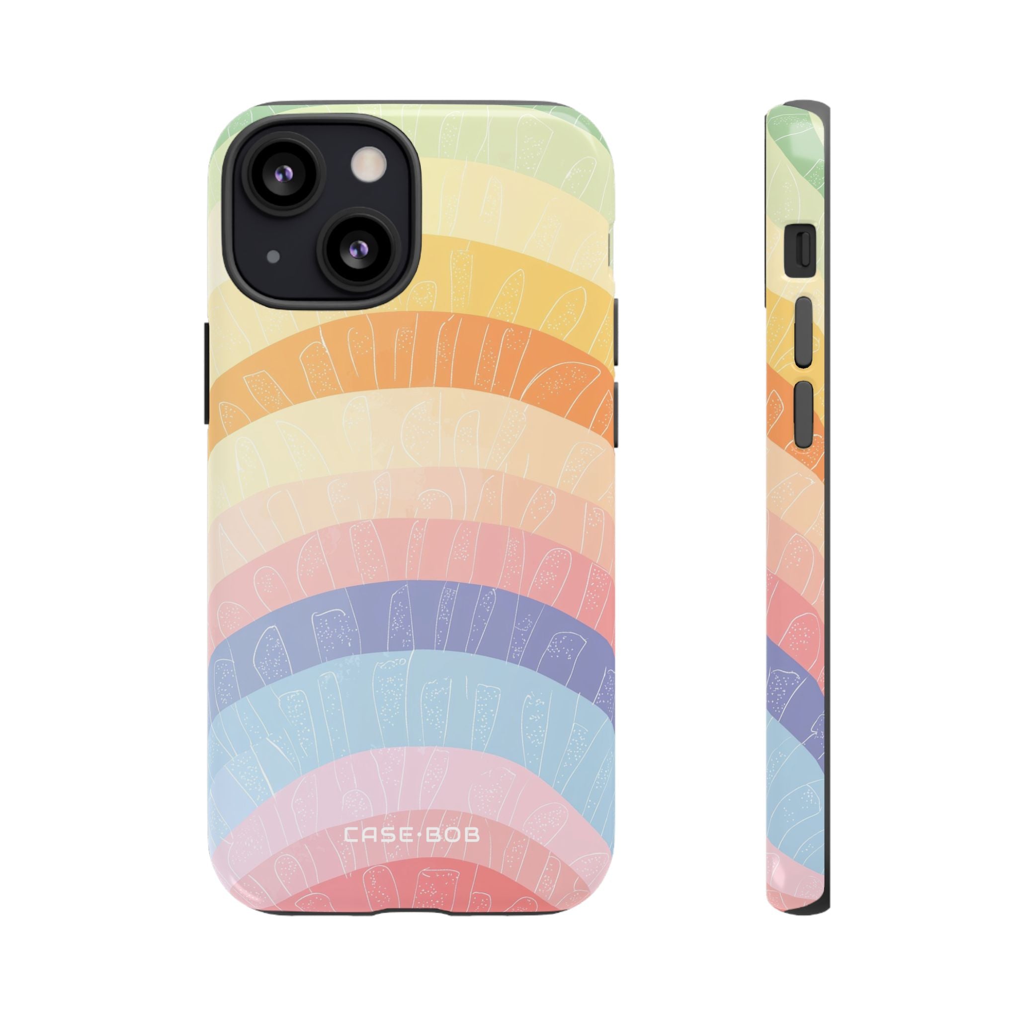 Pastell Regenbogen Bänder iPhone 13 Mini Case - Tough