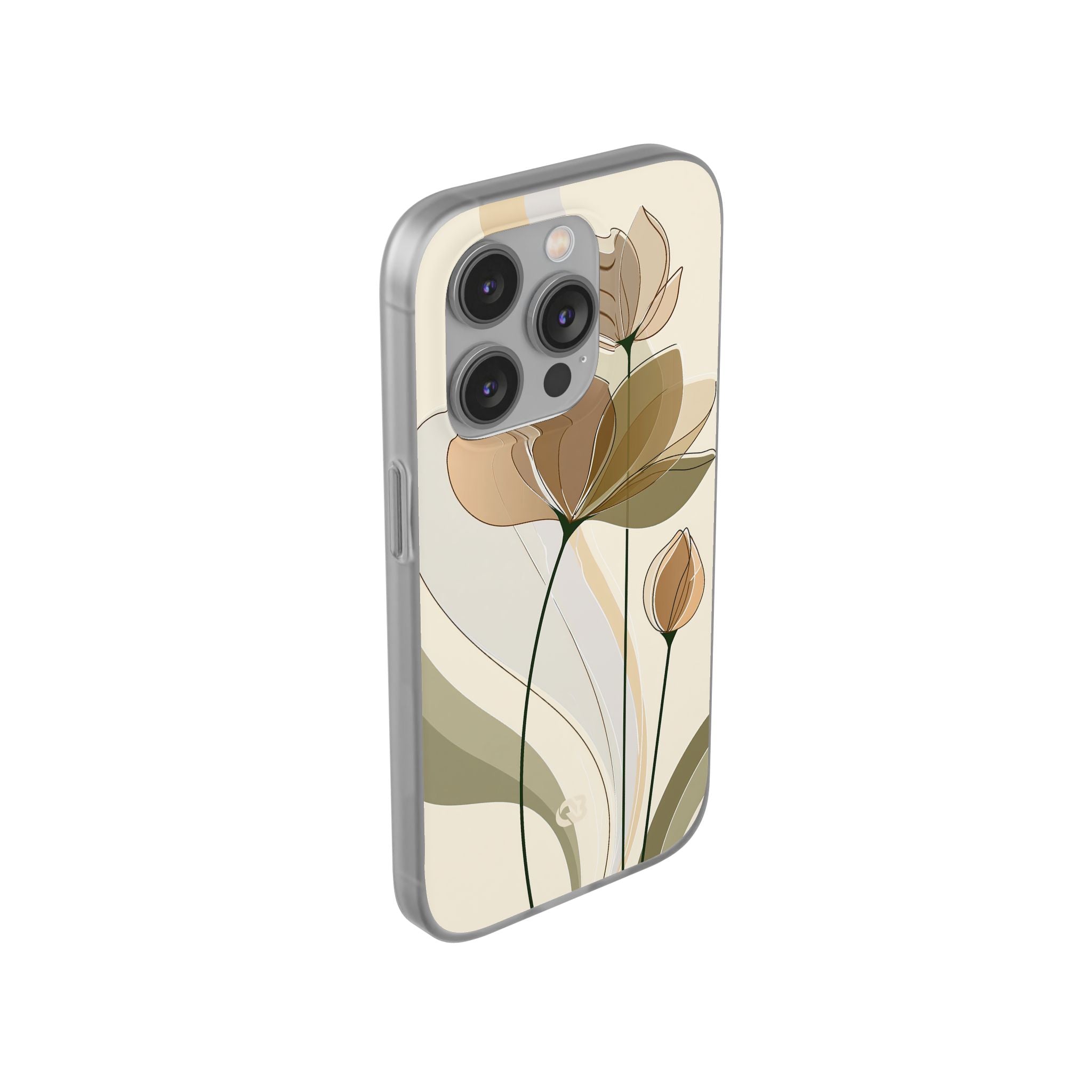 Beige Lite Phone Case for iPhone - Muted Ochre Petals