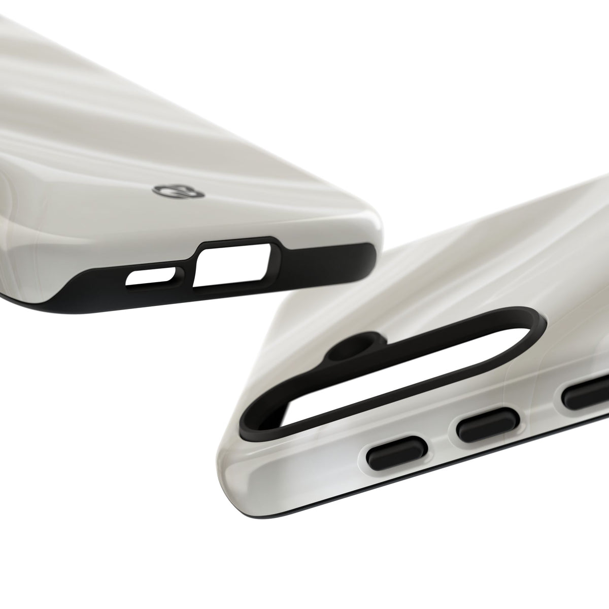 White Tough Phone Case for Samsung - Polished Ivory Wave
