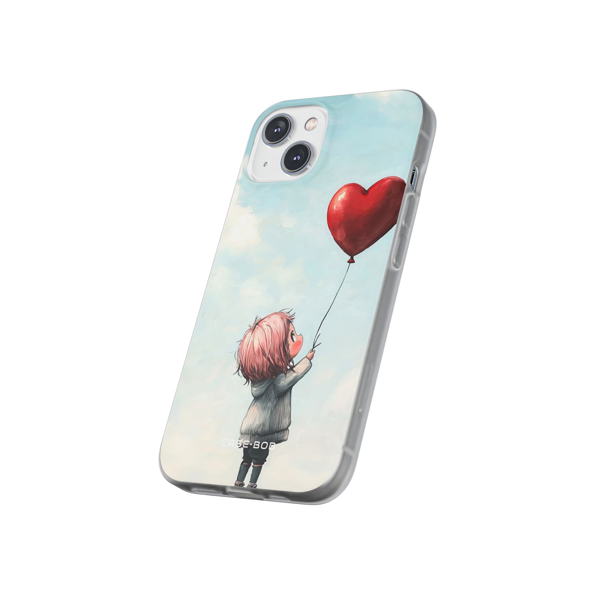Heart Balloon Glow iPhone 14 Case - Soft