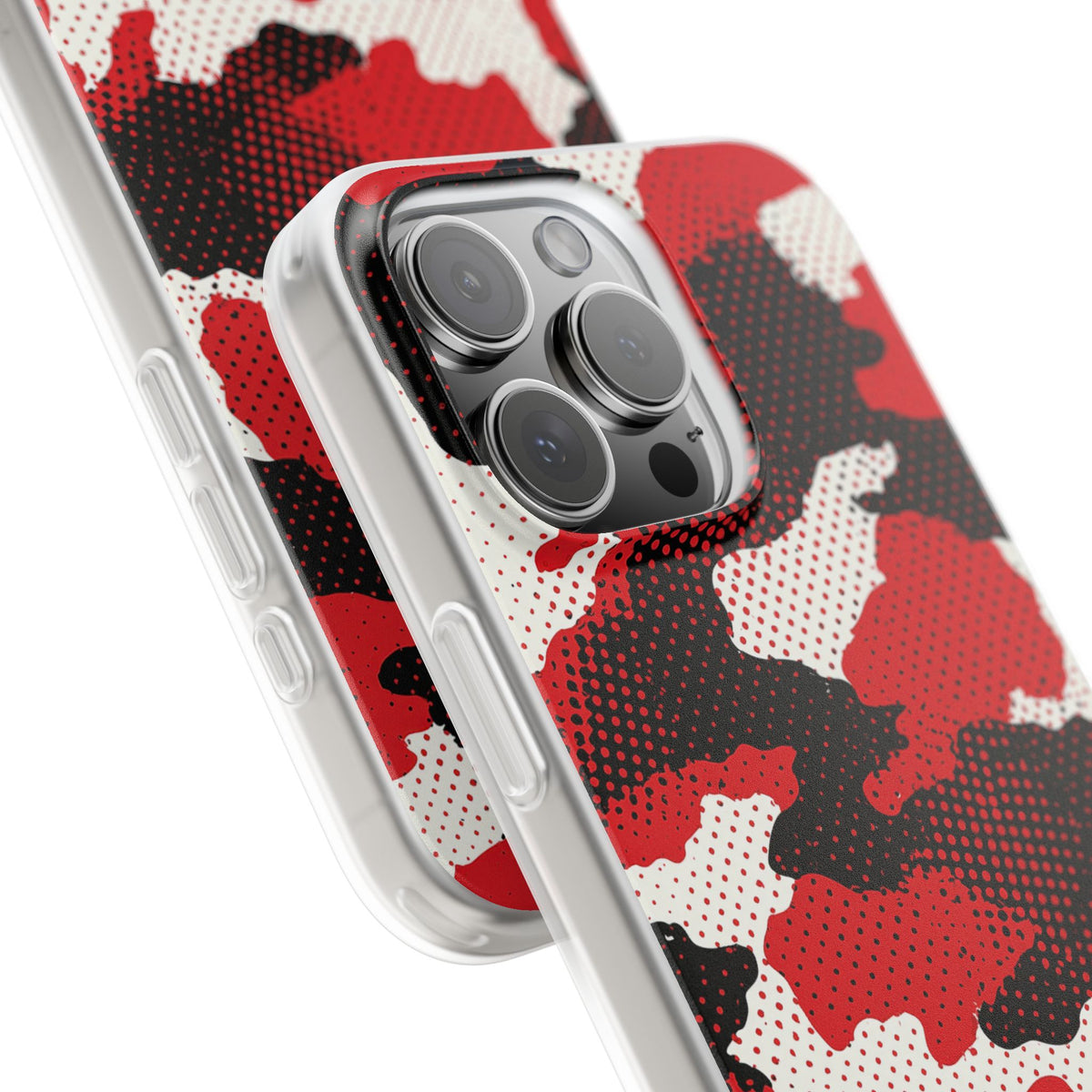 Crimson Halftone Camo · Lite Phone Case for iPhone · Red