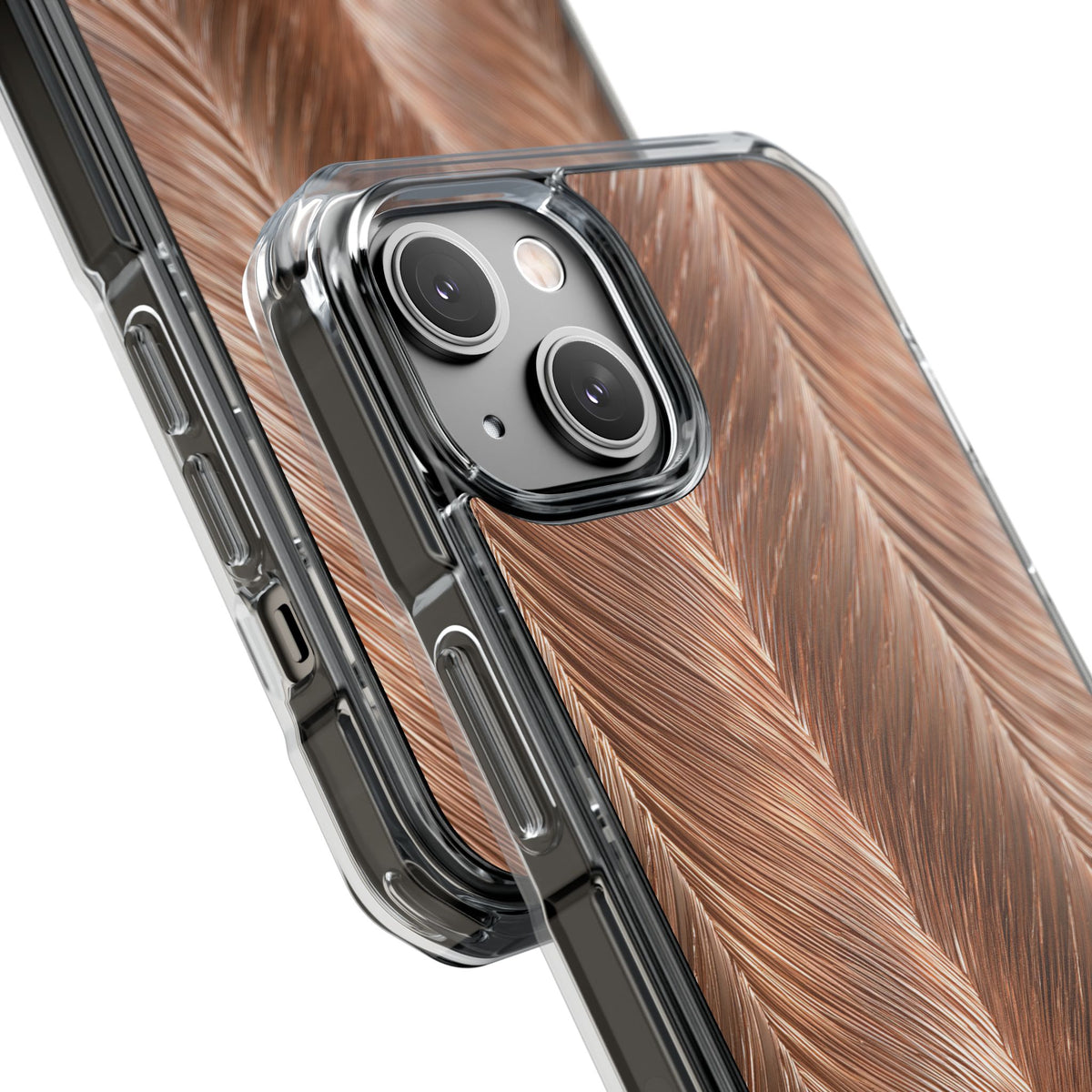 Rose Gold Weave · Clear Impact Magnetic Phone Case for iPhone · Brown