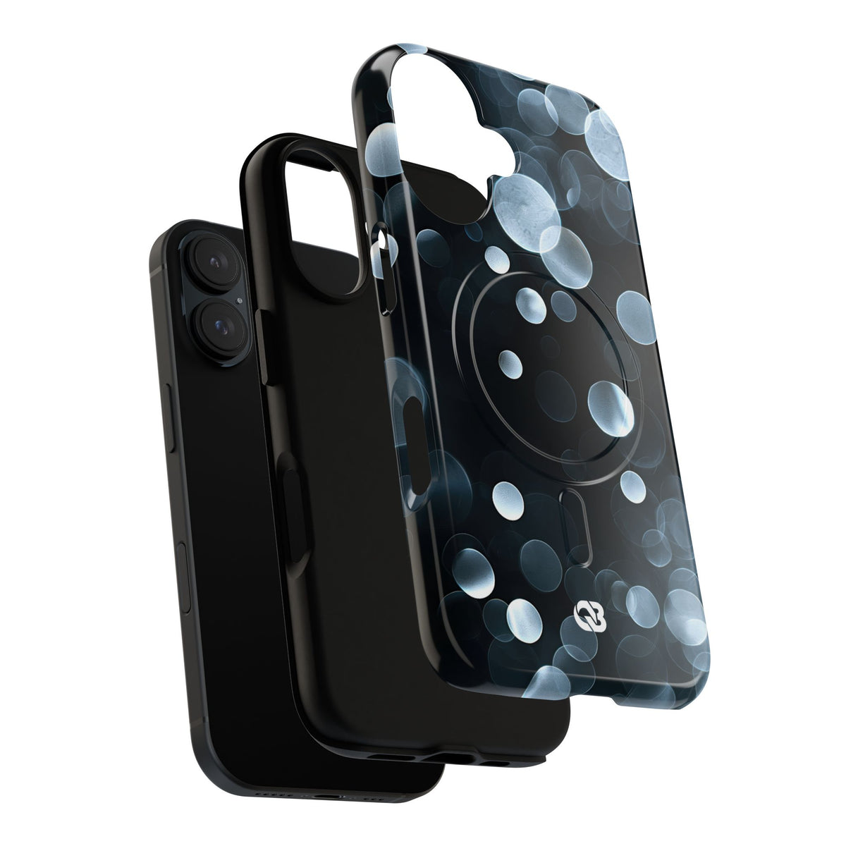 Black Tough 2.0 Magsafe Phone Case for iPhone - Silver Orbit Glow
