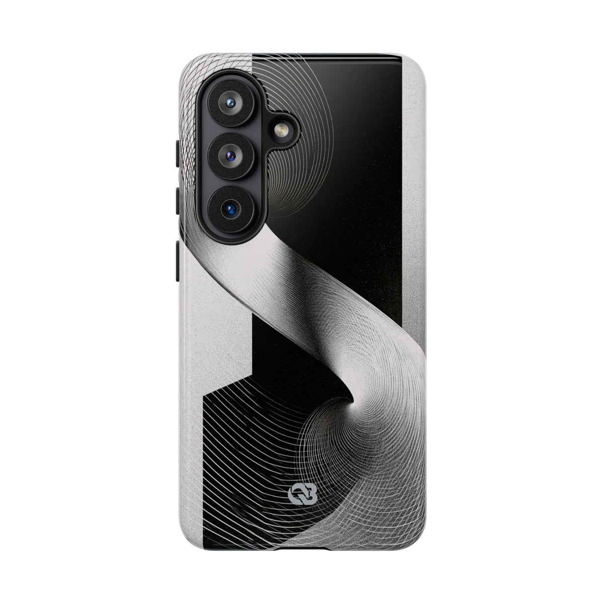Grey Tough Phone Case for Samsung - Obsidian Moiré Wave