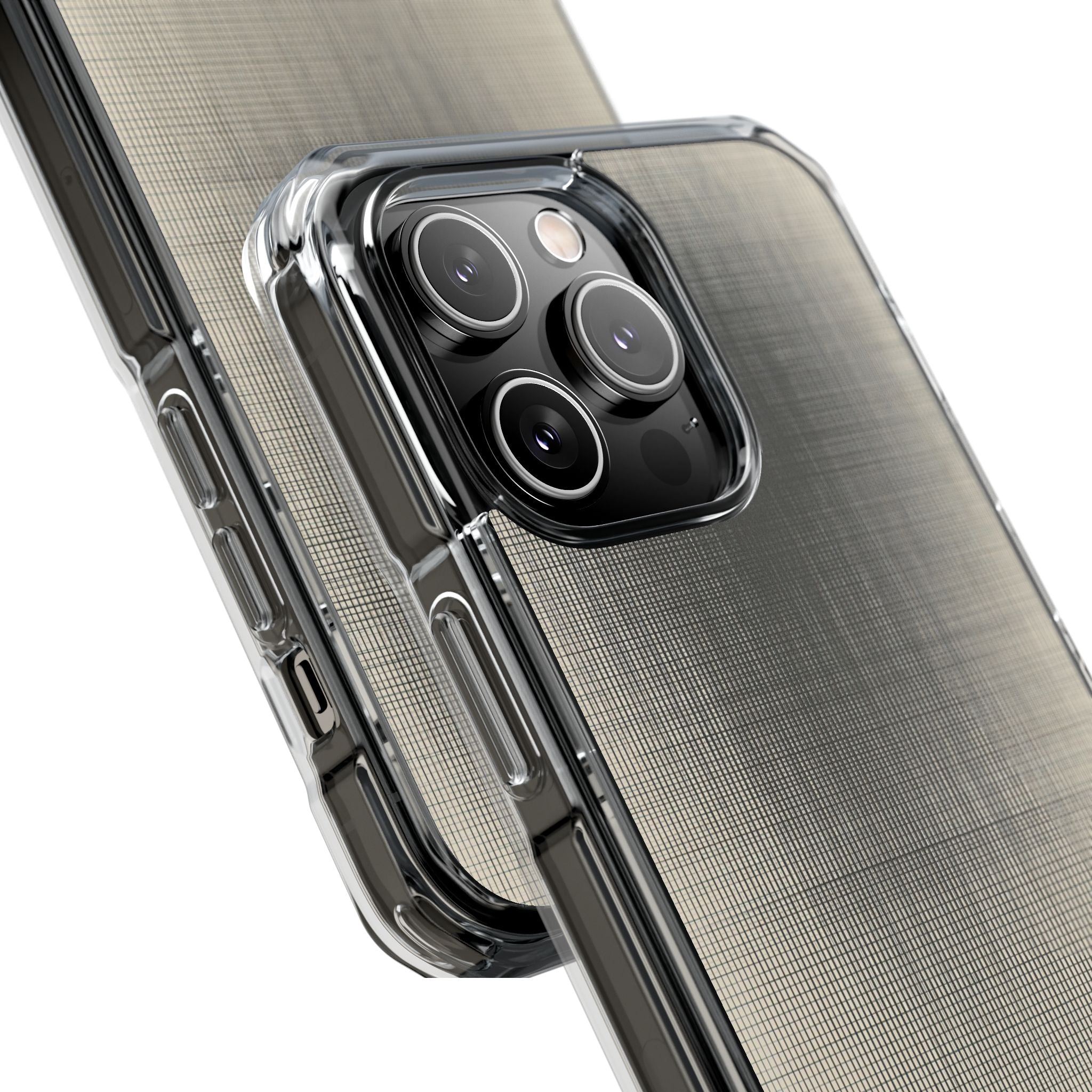 Beige Impact MagSafe Phone Case for iPhone - Carbon Screen Grid