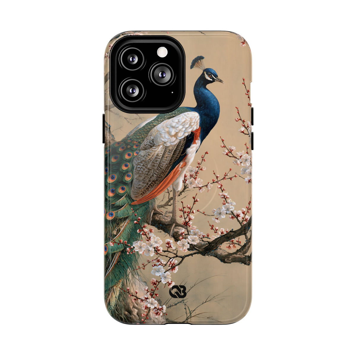 Imperial Peacock Blossom · Tough 2.0 Magnetic Phone Case for iPhone · Beige