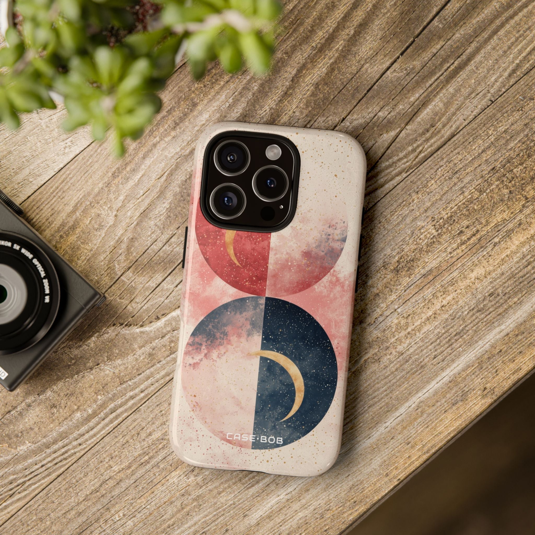 Golden Crescents Crimson iPhone 16 Pro Case - Tough