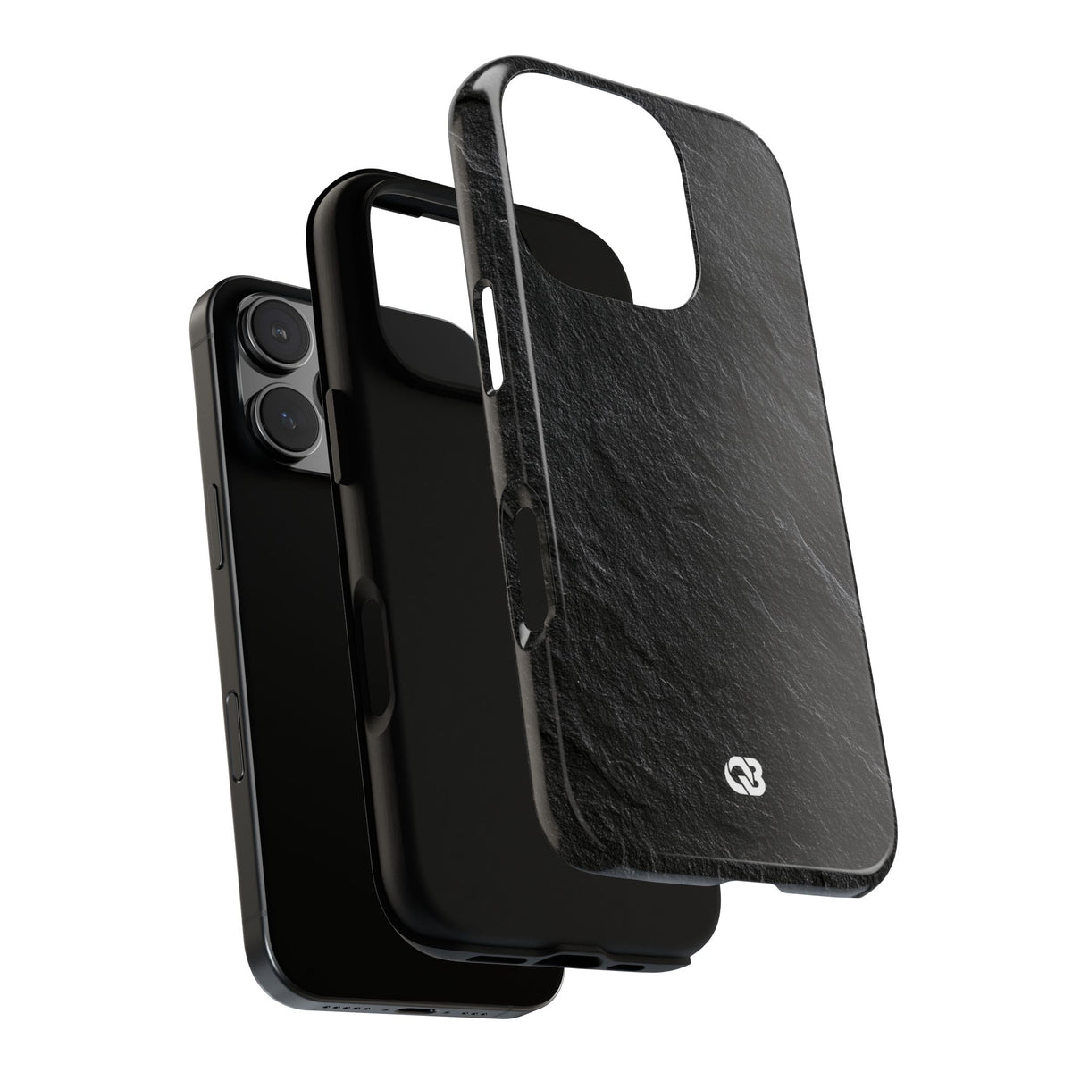 Black Tough Phone Case for iPhone - Raw Obsidian Slate