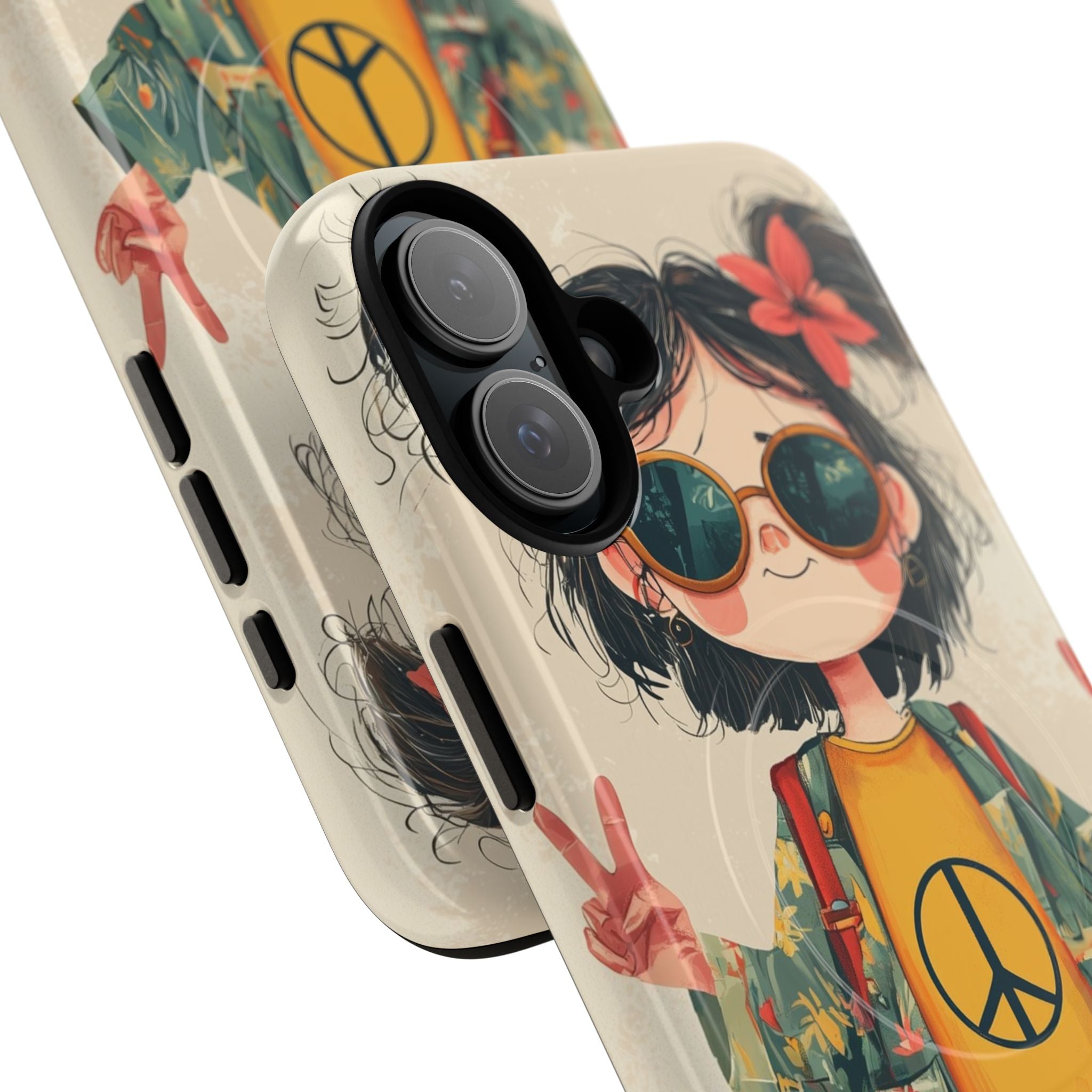 Peace Pigtails iPhone 16 Plus Skal - Tough+