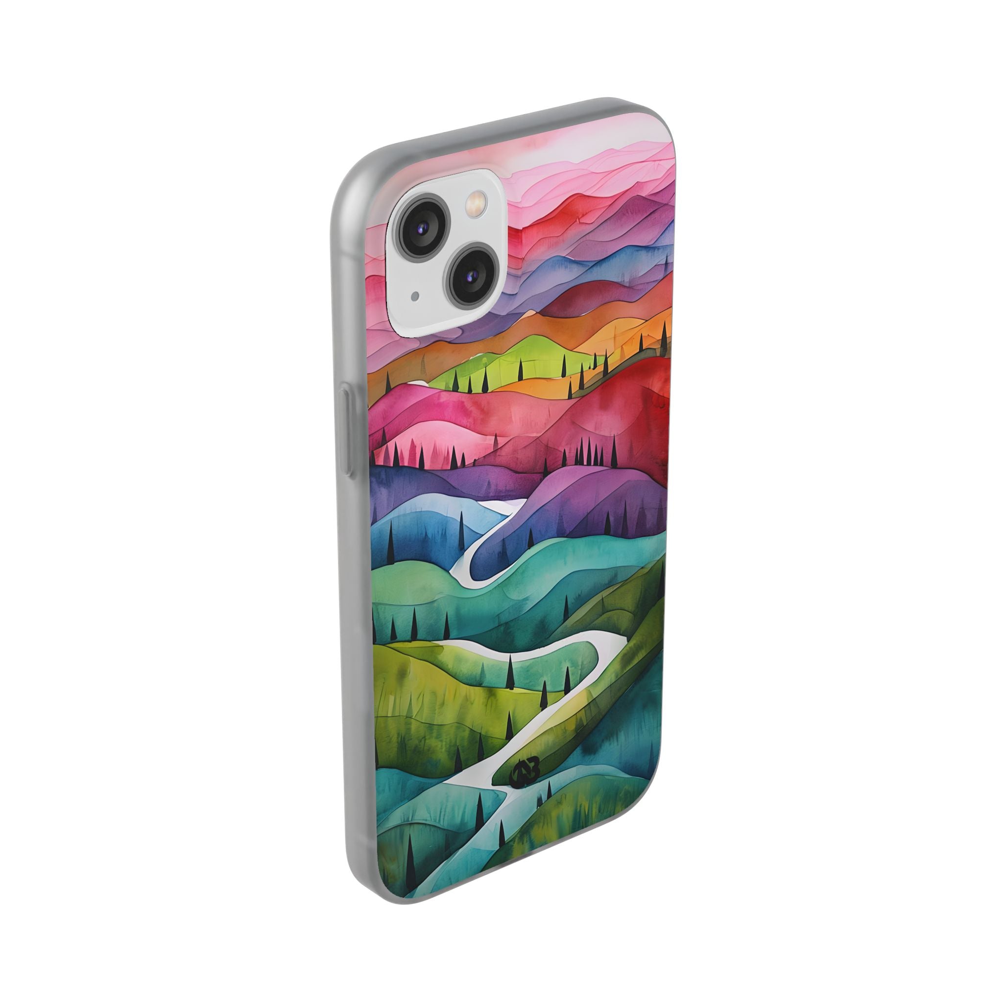 Fluid Rainbow Ridge · Soft Hoesje voor iPhone