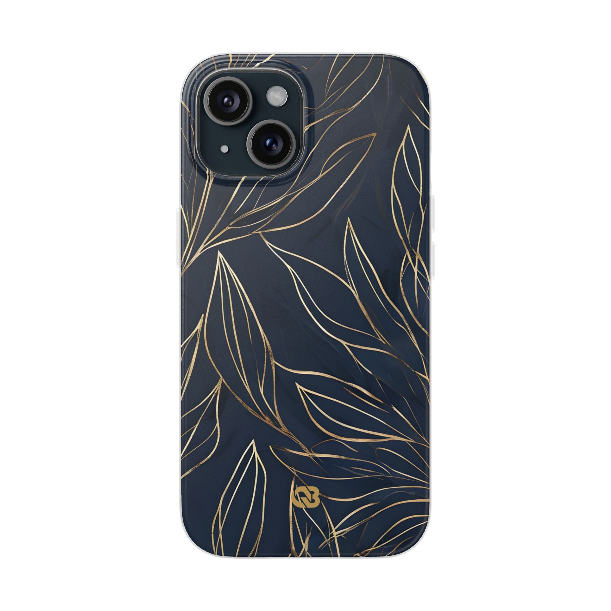 Gilded Navy Foliage · Soft Phone Case for iPhone