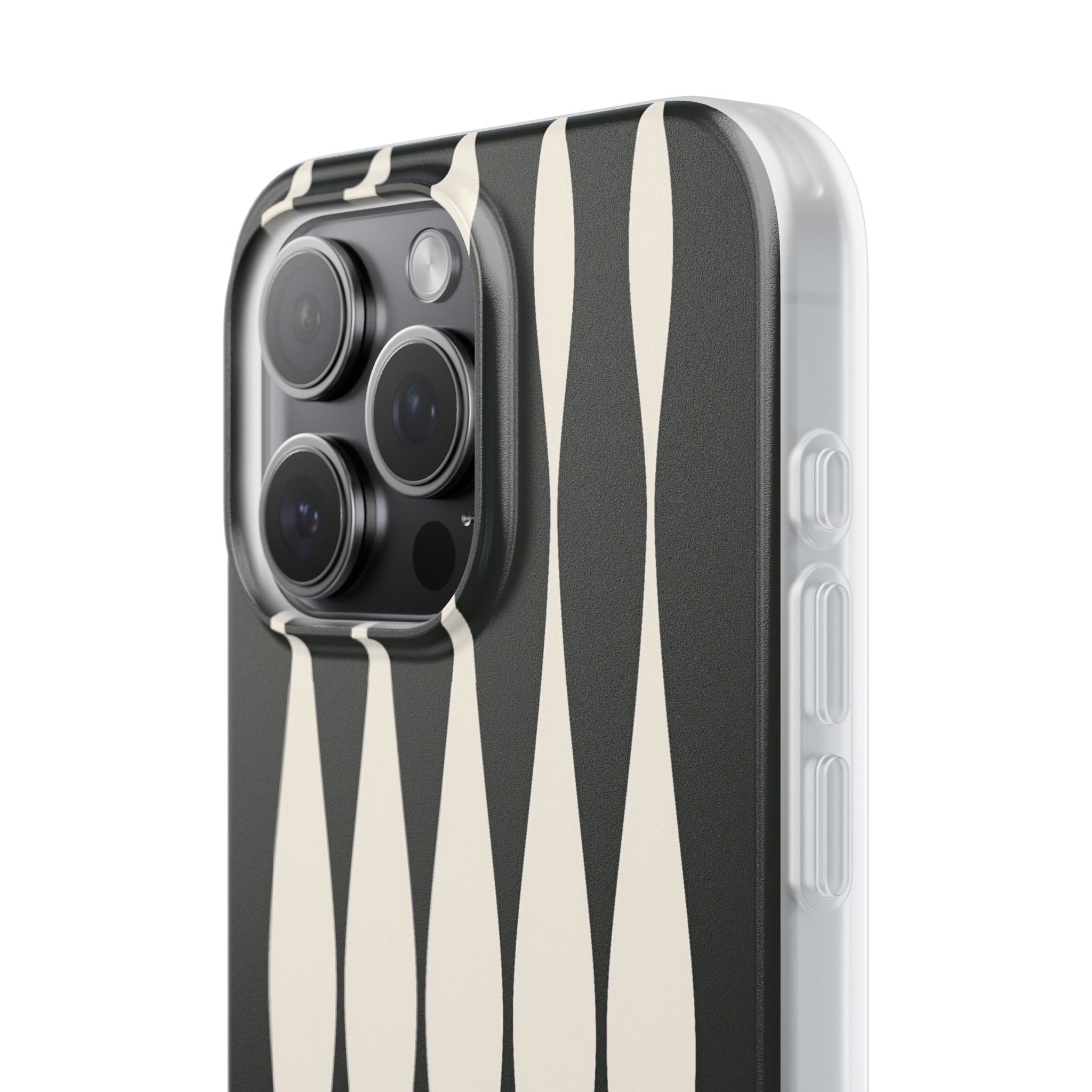 Black Lite Phone Case for iPhone - Ivory Spindle Grid