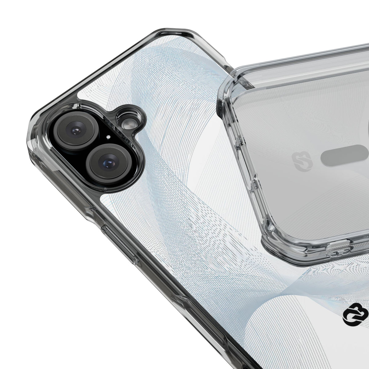Glacial Contour Waves · Clear Impact Magnetic Phone Case for iPhone · White