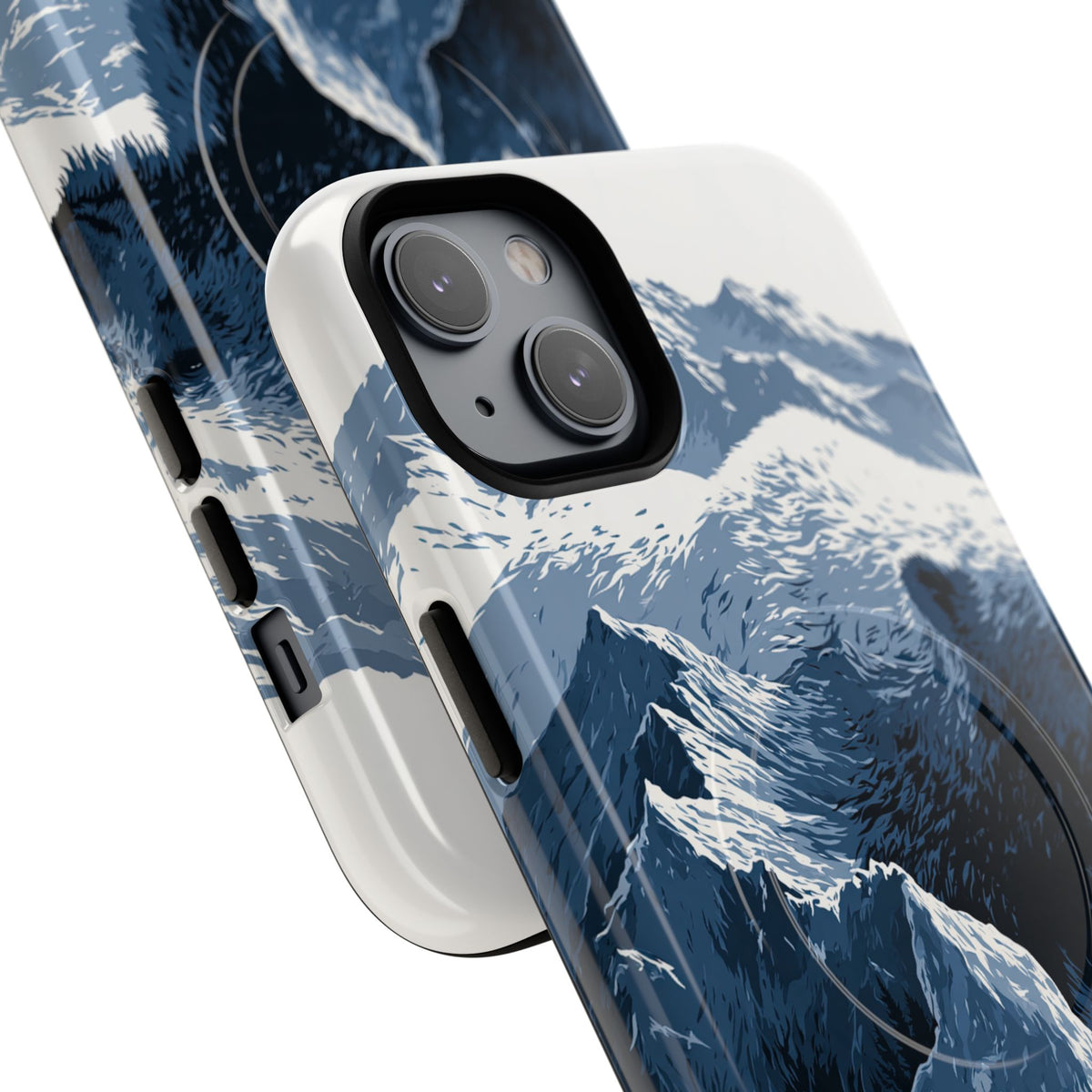 Fjord Summit Bear · Tough 2.0 Magnetic Phone Case for iPhone · Blue