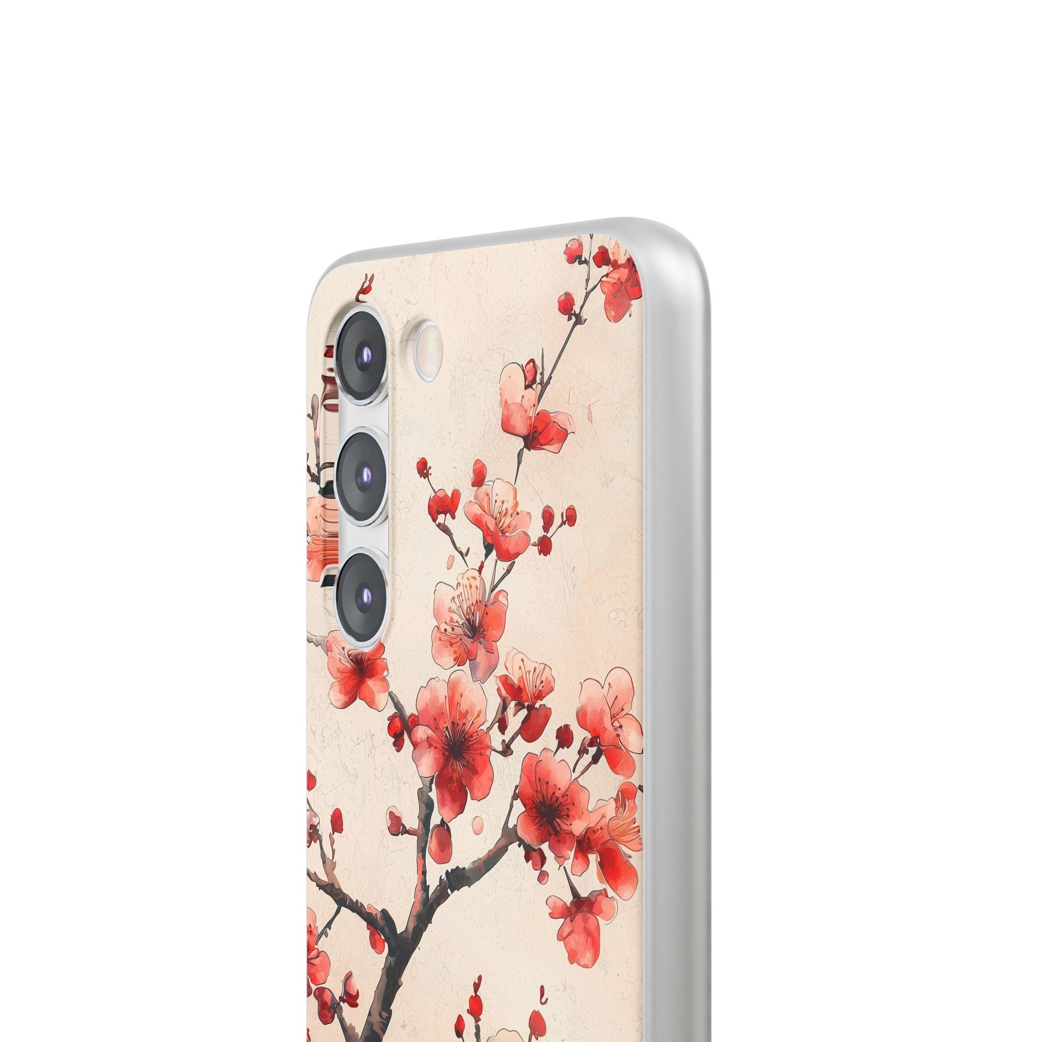 Crimson Silk Flora · Soft Phone Case for Samsung