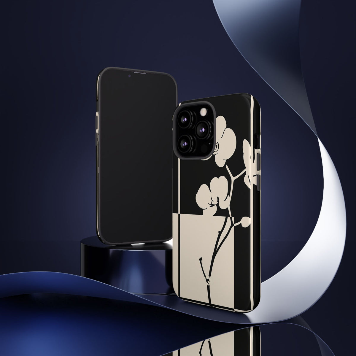 Geometric Orchid Bloom · Tough Phone Case for iPhone · Black