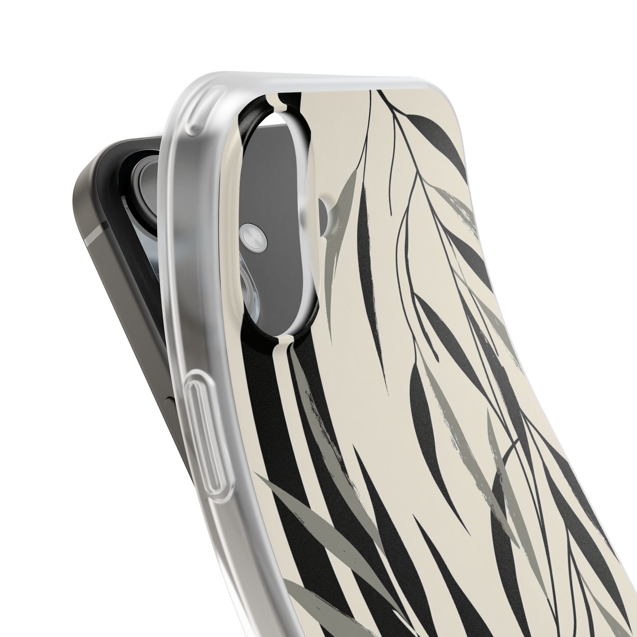 Beige Lite Phone Case for iPhone - Soot Leaf Sketch