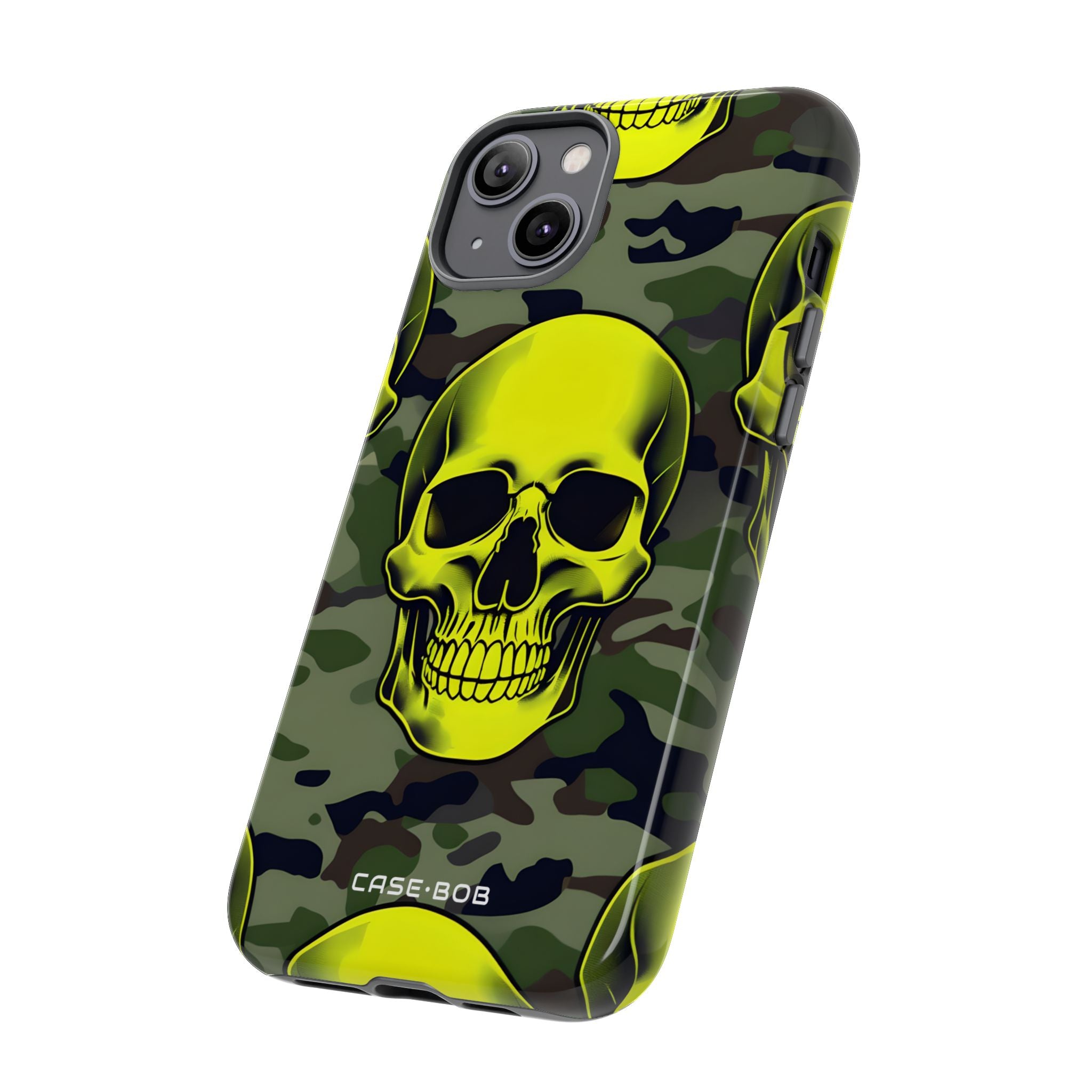 Neon Skull Camo iPhone 14 Plus Cover - Tough