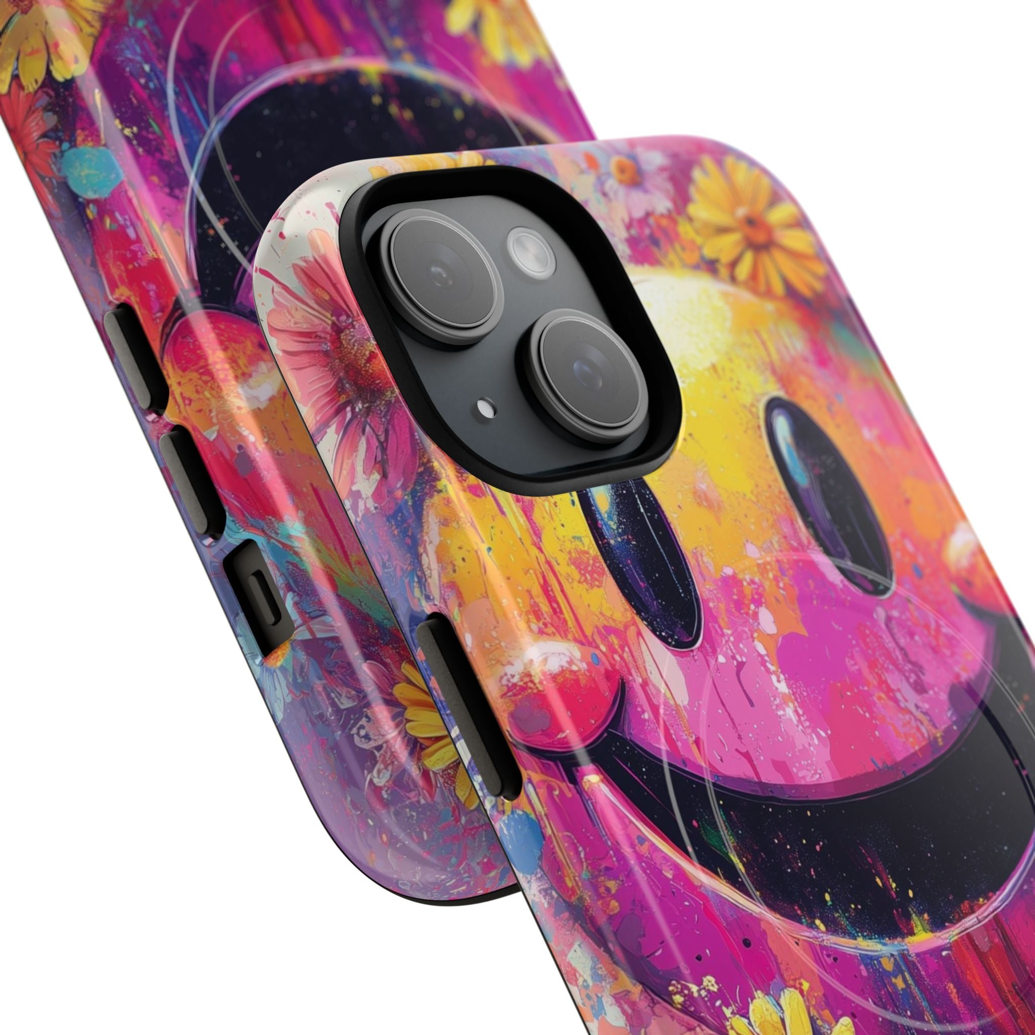 Smiley Bloom iPhone 15 Skal - Tough+