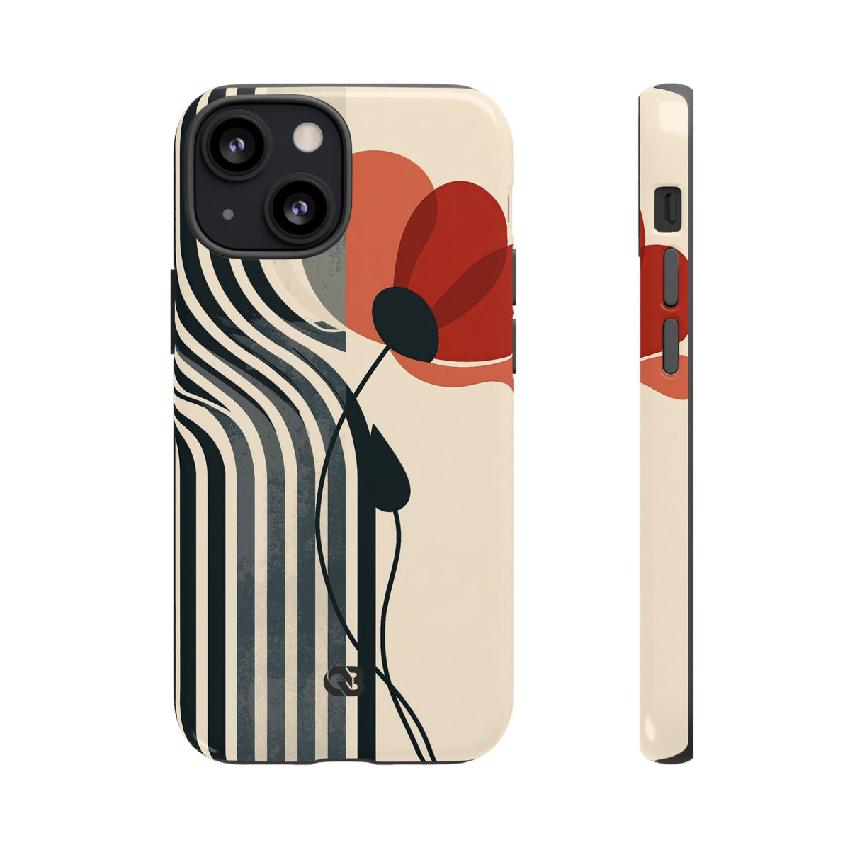 Modernist Poppy · Tough Phone Case for iPhone · Beige