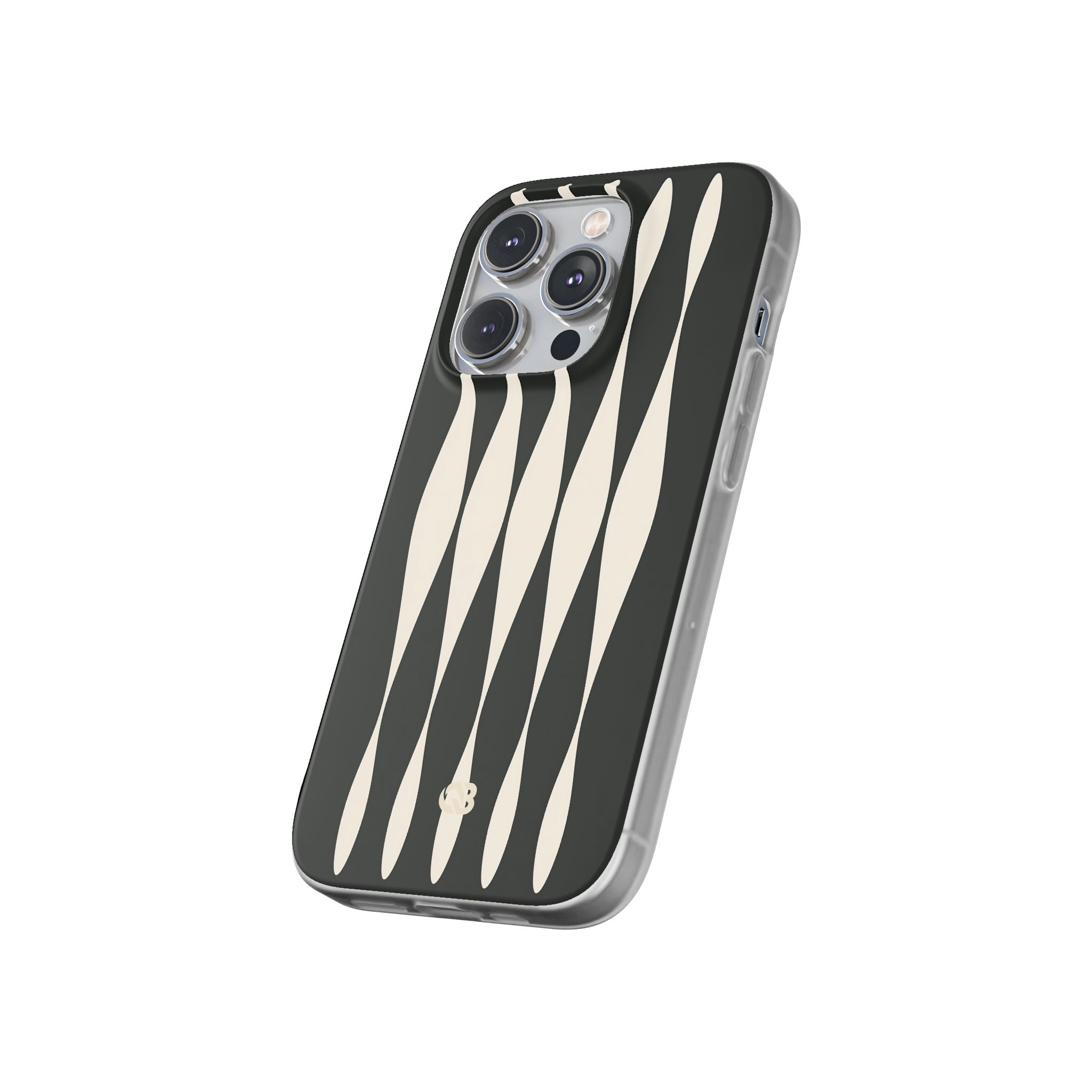 Black Lite Phone Case for iPhone - Ivory Spindle Grid