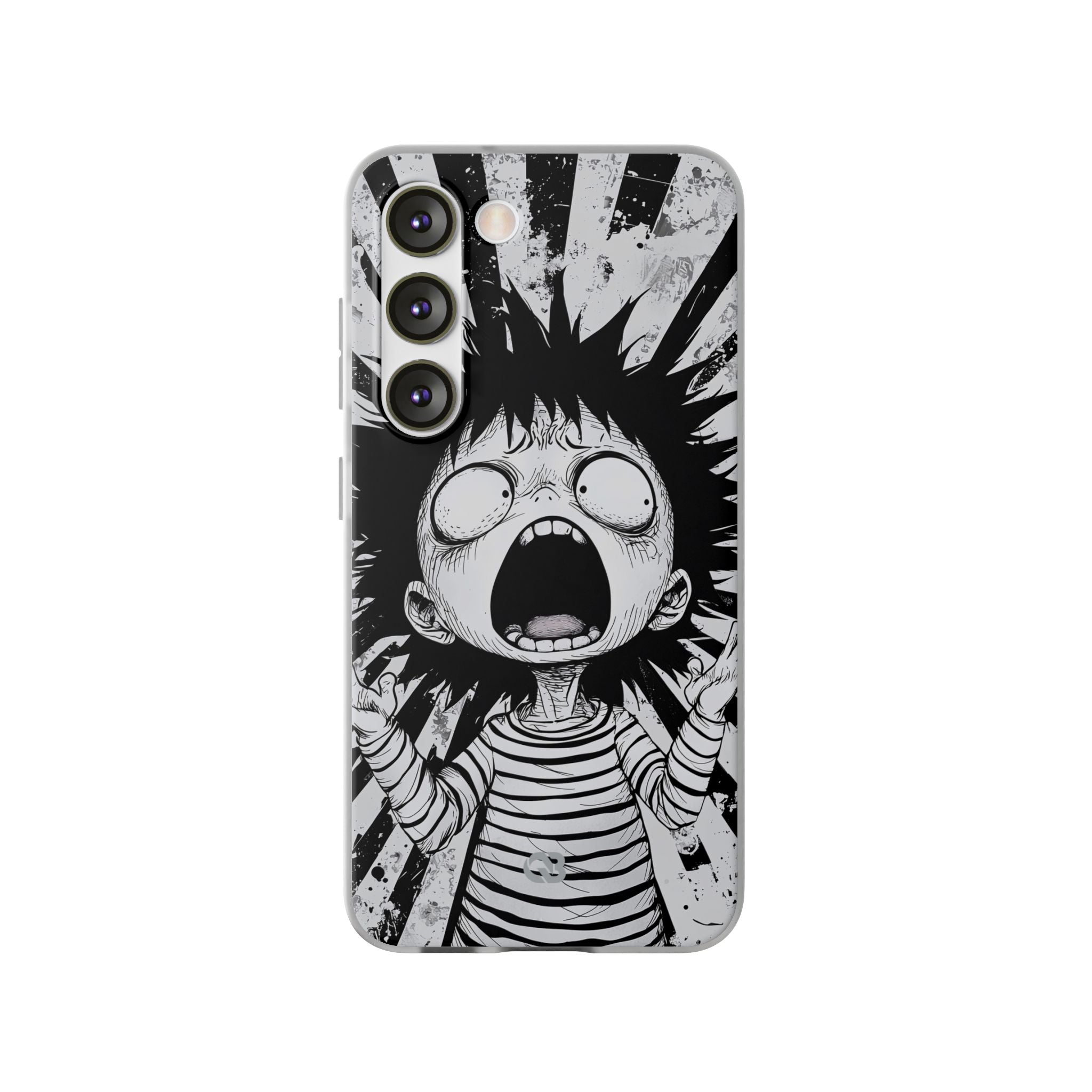Chaotic Monochrome Scream · Soft Telefoncover for Samsung