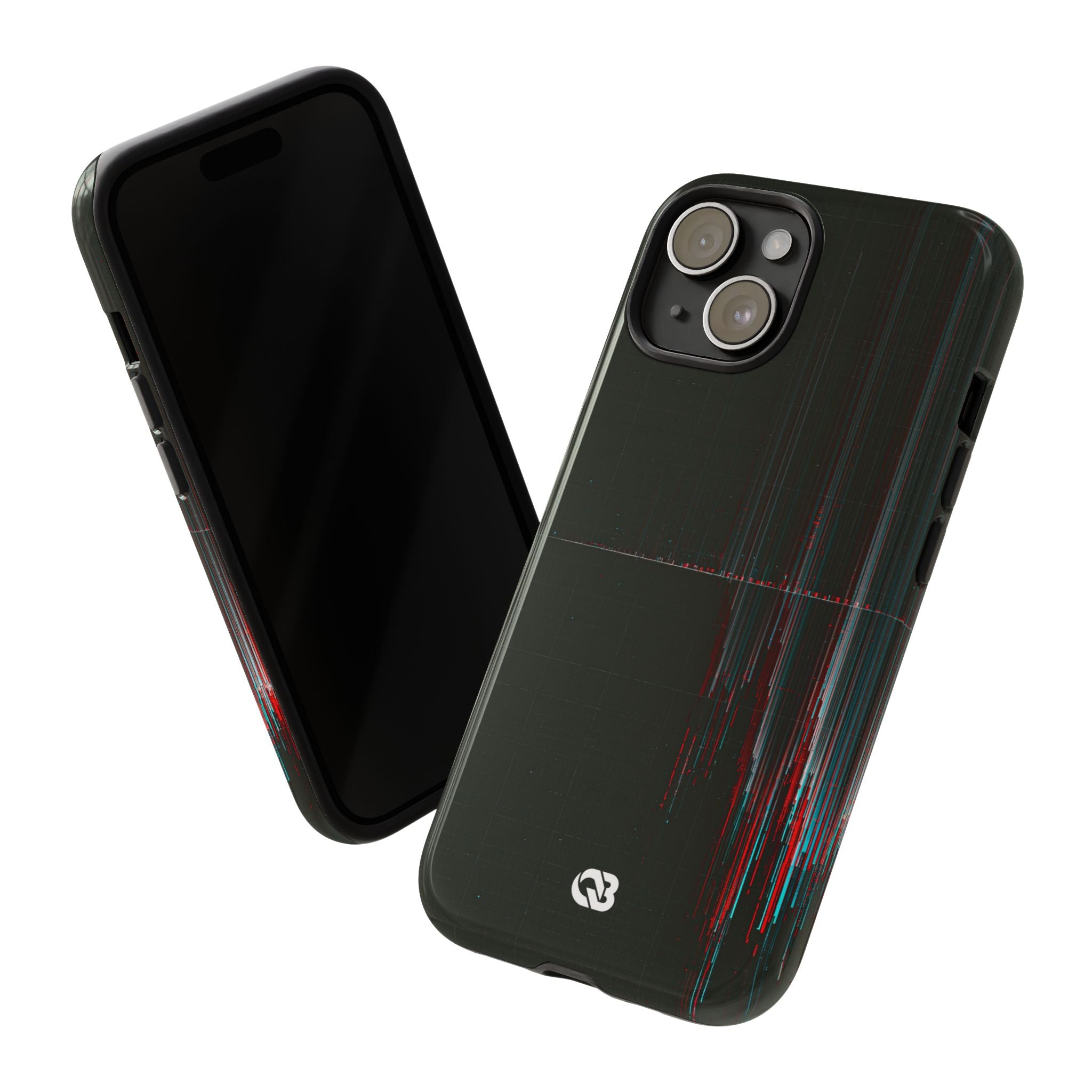 Black Tough Phone Case for iPhone - Corrupted Data Stream