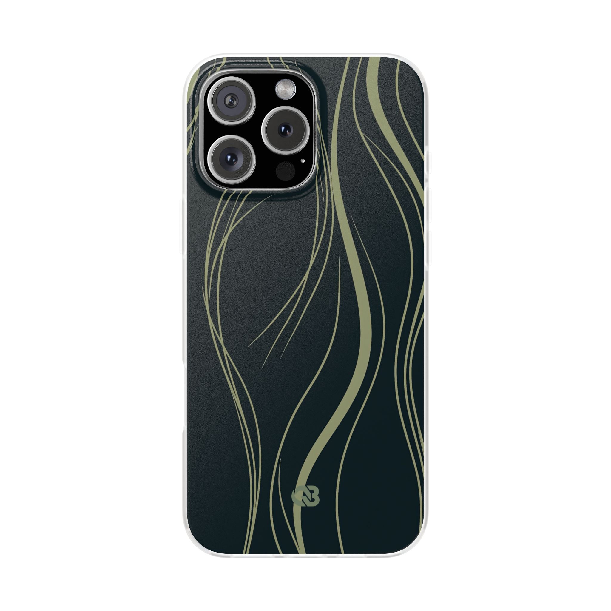 Green Lite Phone Case for iPhone - Obsidian Sage Flow