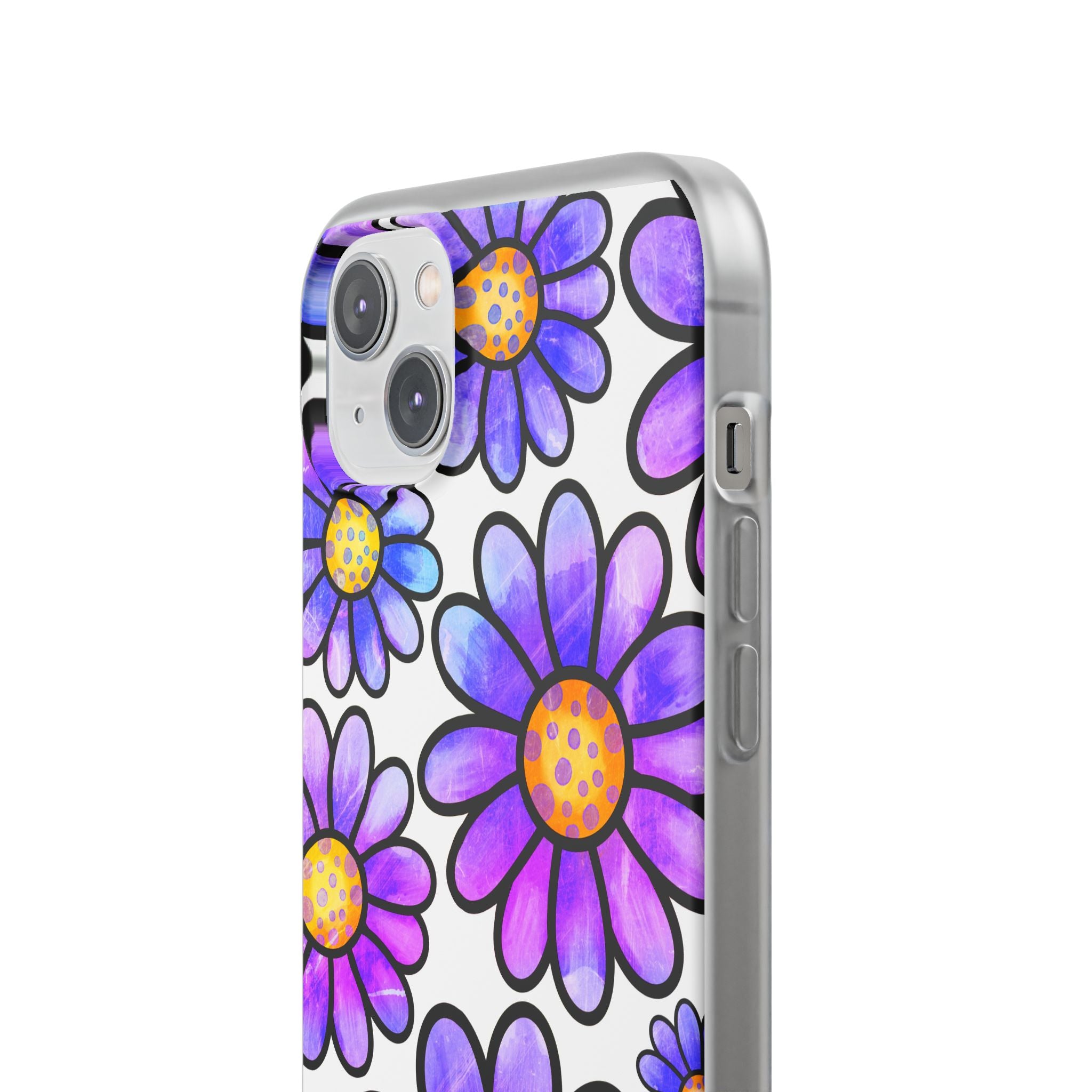 Violet Grunge Bloom · Soft Hoesje voor iPhone