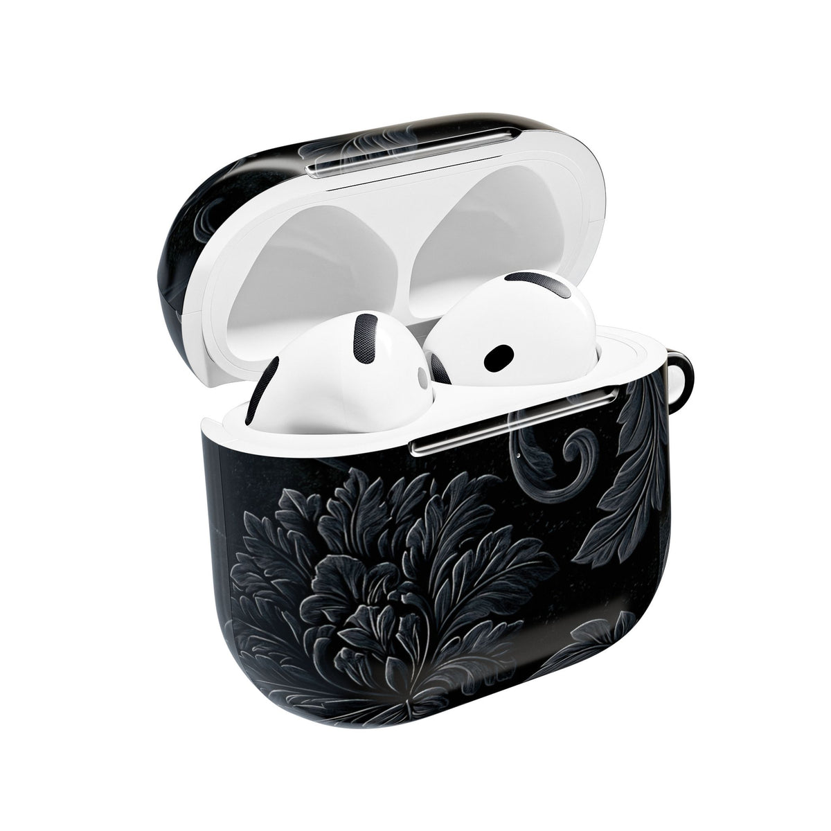 Obsidian Damask · Hard Case for AirPods & AirPods Pro · Black
