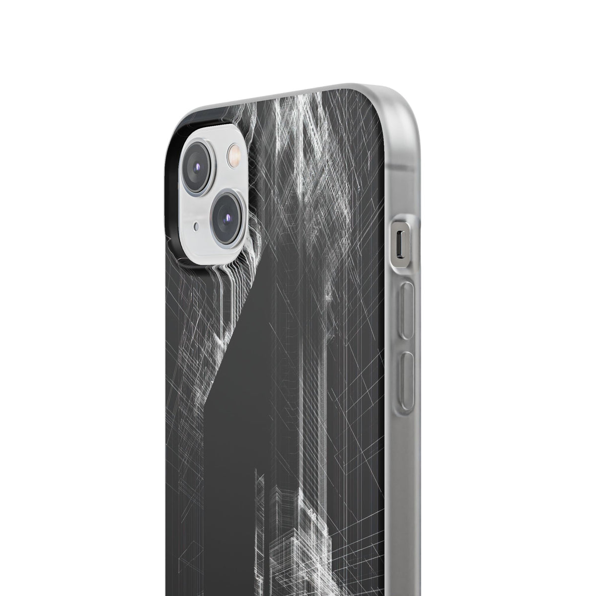Metropolis Wireframe · Lite Phone Case for iPhone · Black