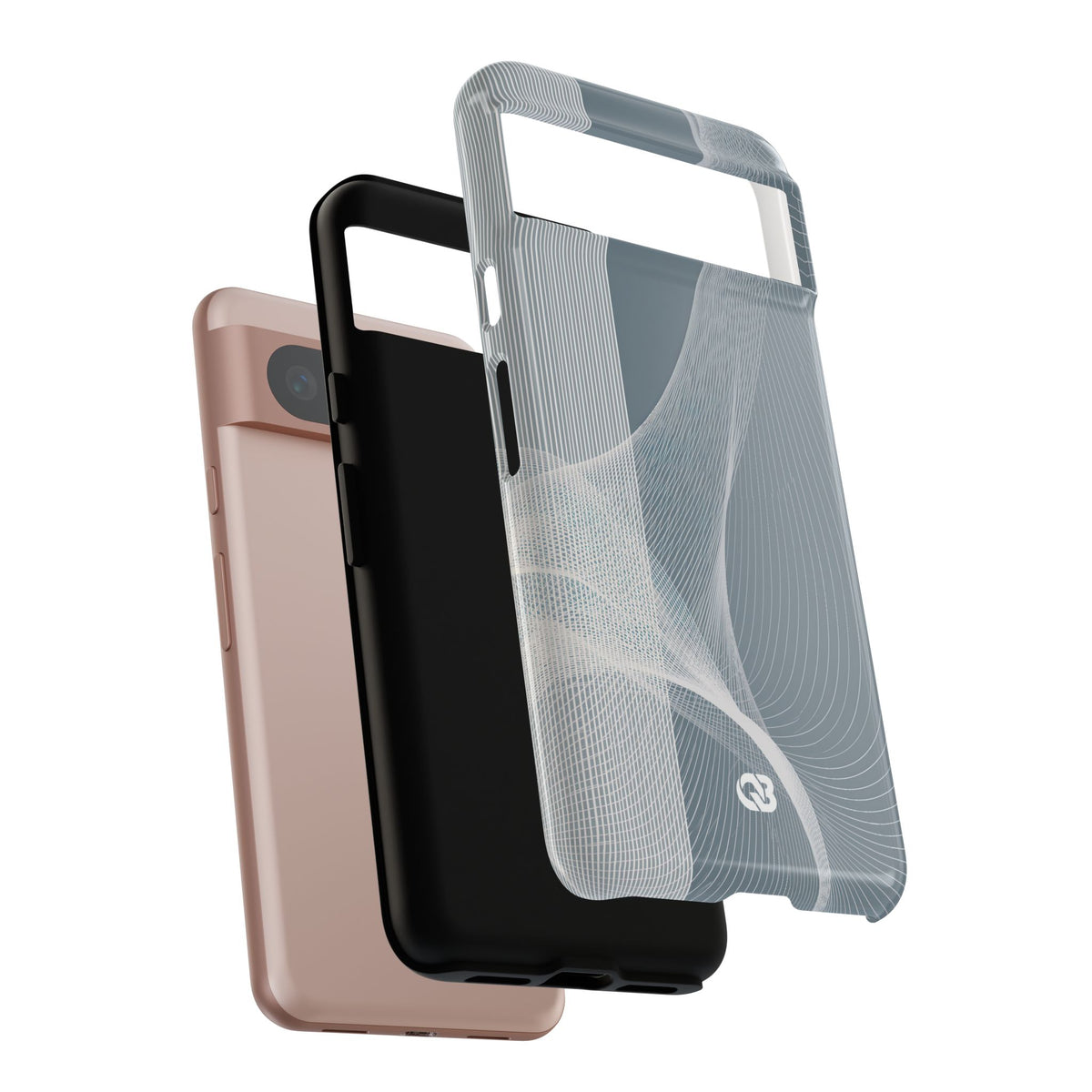 Grey Tough Phone Case for Google Pixel - Slate Mesh Horizon