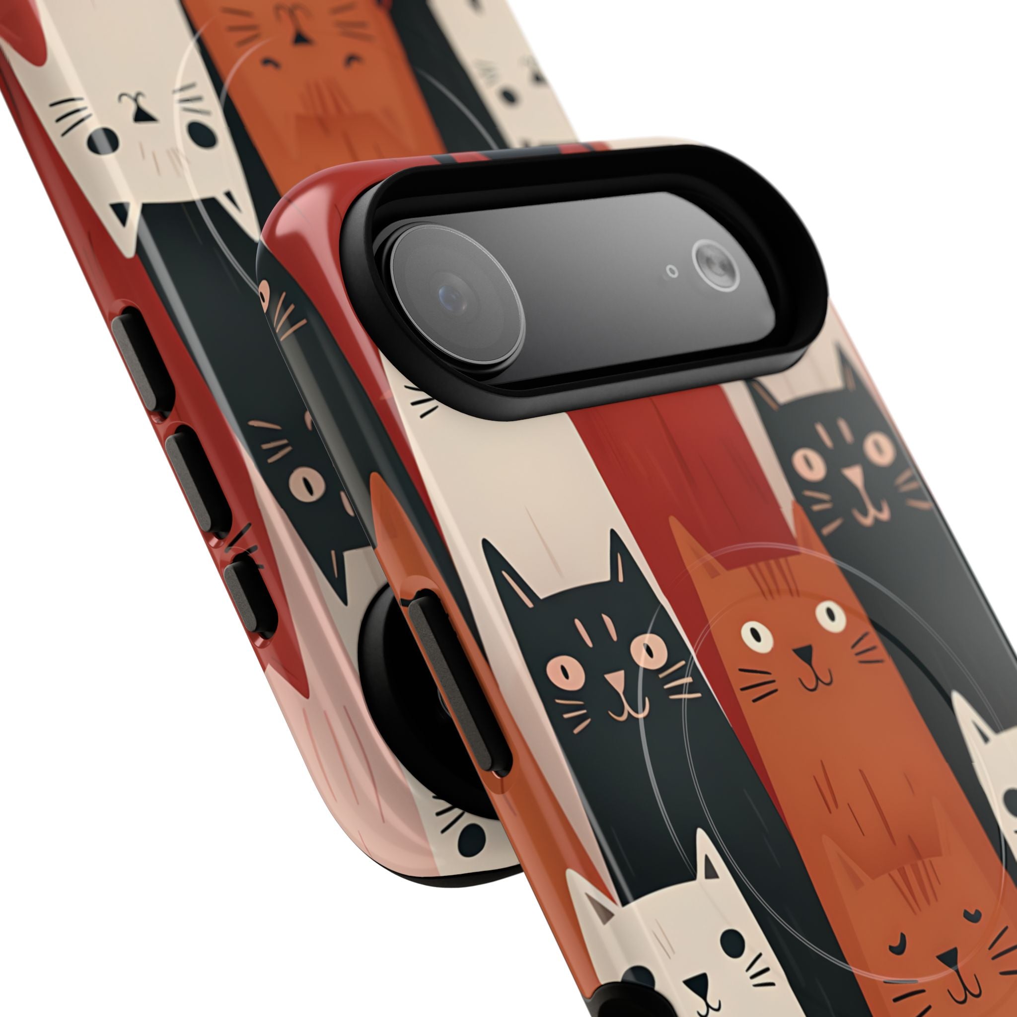 Elongated Cats Black iPhone 17 Air Case - Tough+ - CASE•BOB